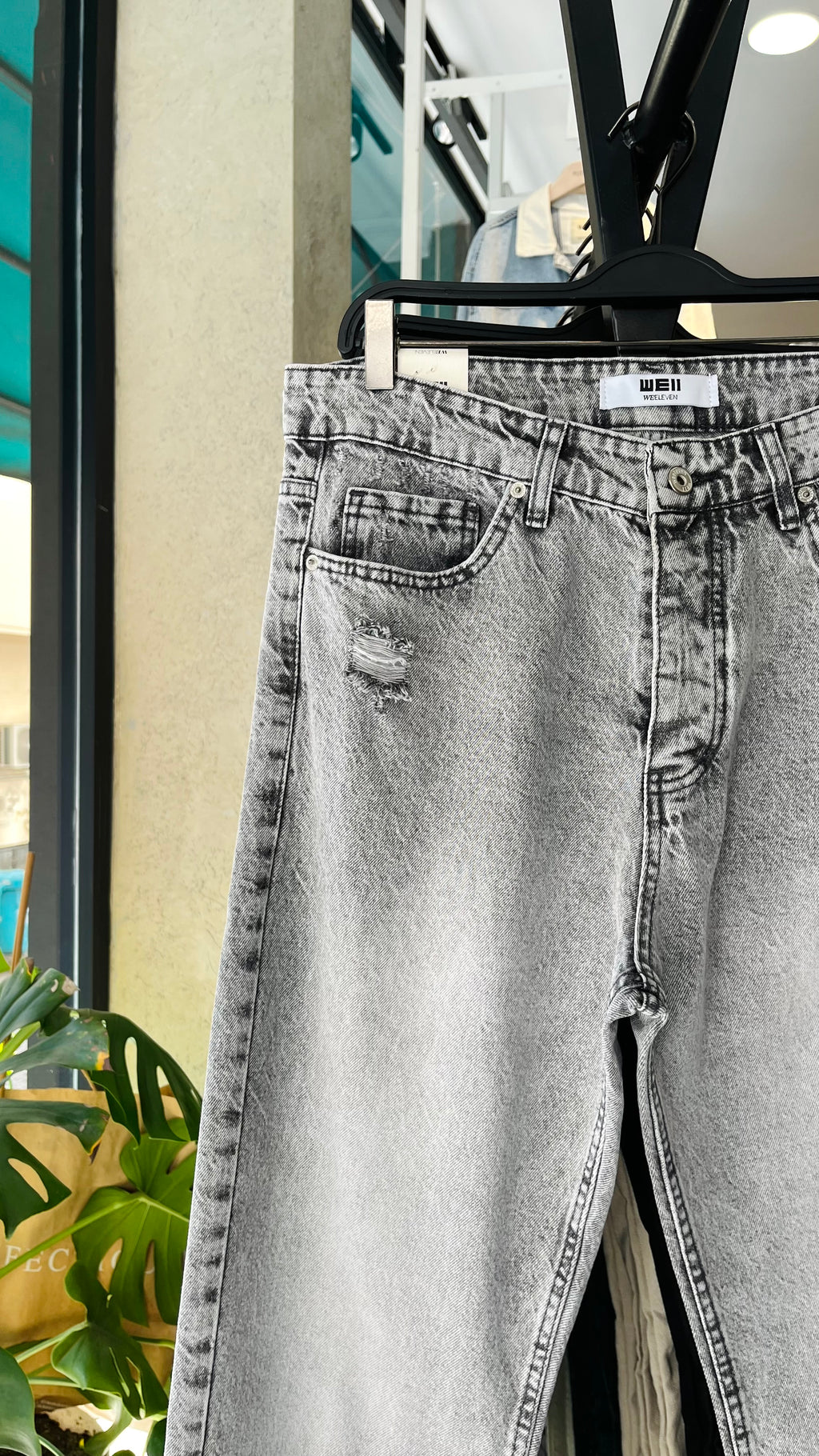 Baggy Gri Yırtık Detaylı Jean 3327