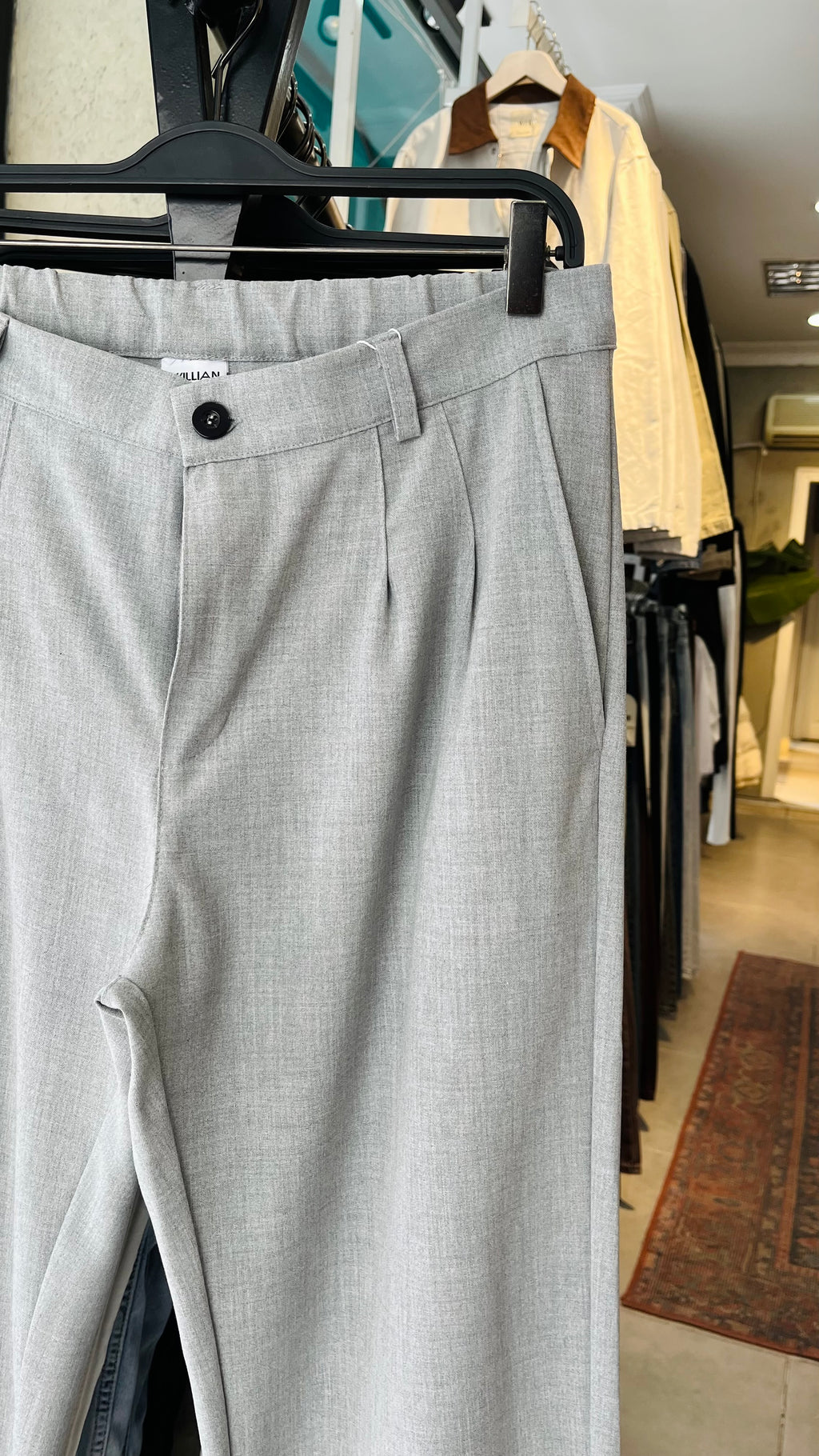 Baggy Gri Kumaş Pantolon 6170