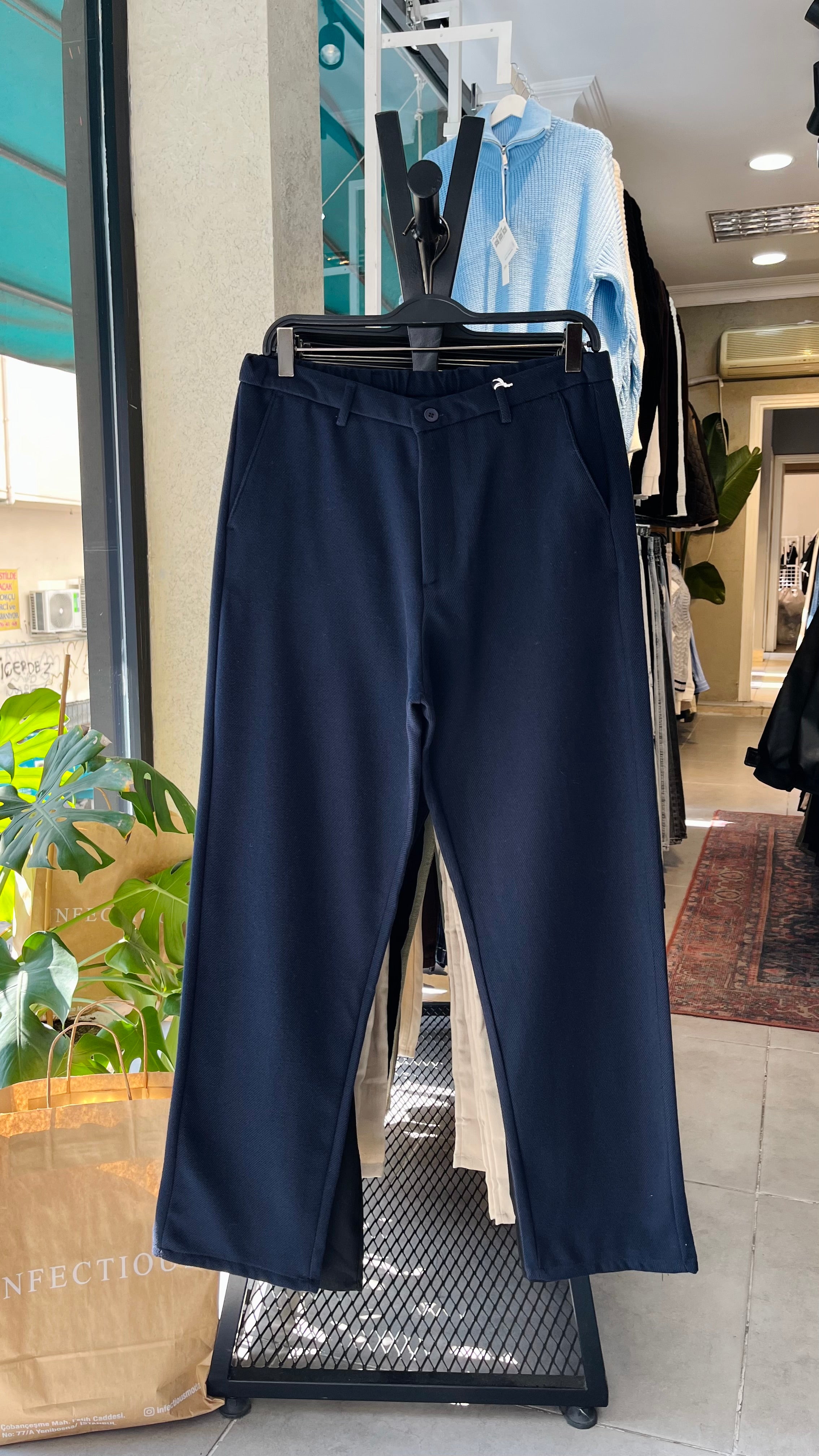 Baggy Lacivert Kalın Pantolon 6159