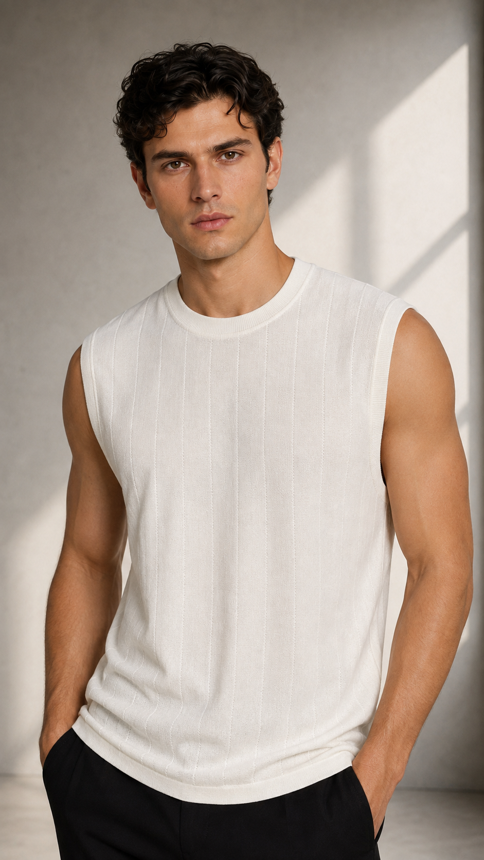 Beyaz Kolsuz Triko Tshirt 9460