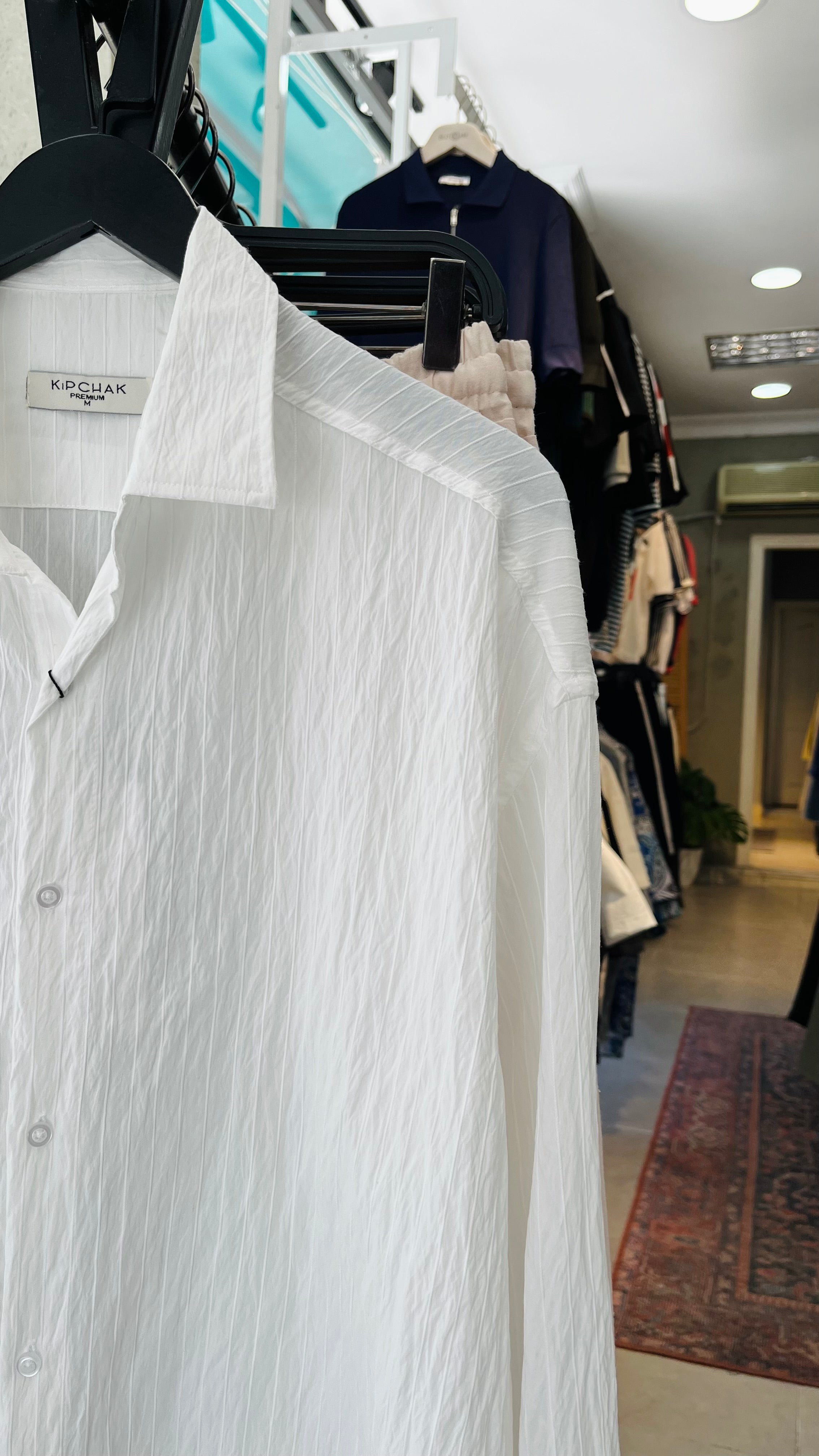 Oversize Beyaz Uzun Kollu Gömlek - Beyaz 5402