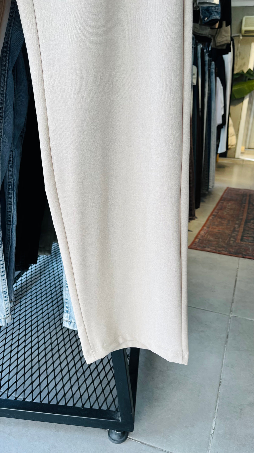 Baggy Bej Kumaş Pantolon 6172