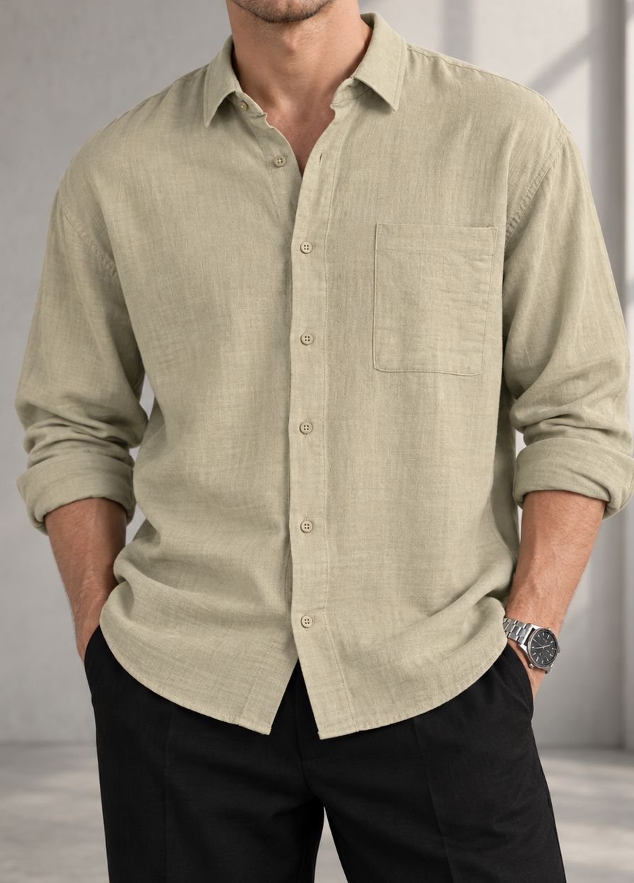 Oversize Çağla Yeşili Müslin Kumaş Gömlek 5521