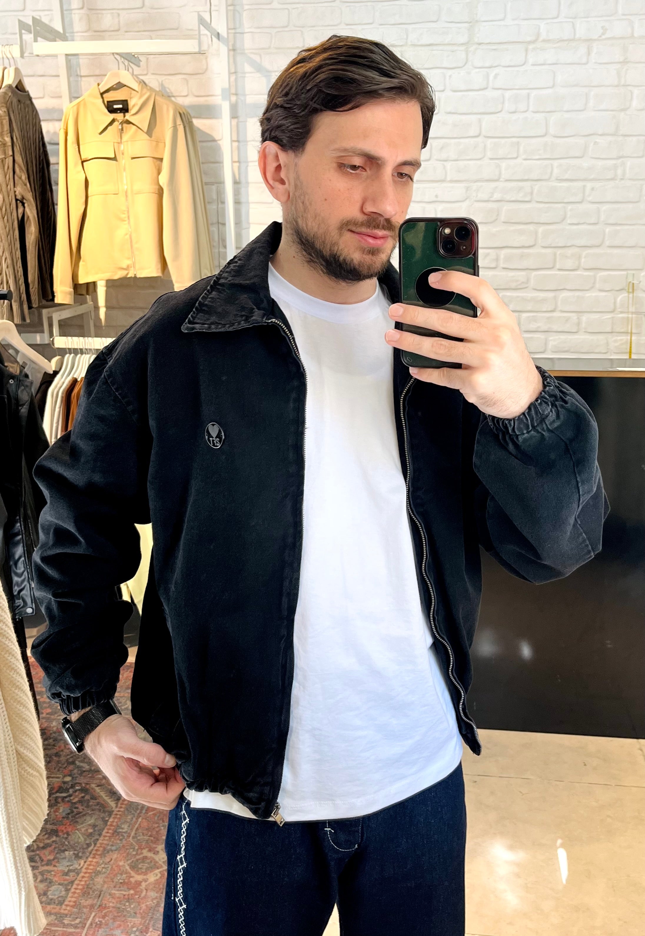 Oversize Beli Lastikli Siyah Kot Ceket 2026