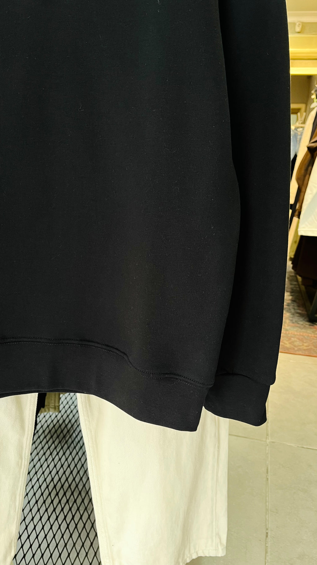 Oversize Siyah Nakış Detaylı Sweatshirt 5009