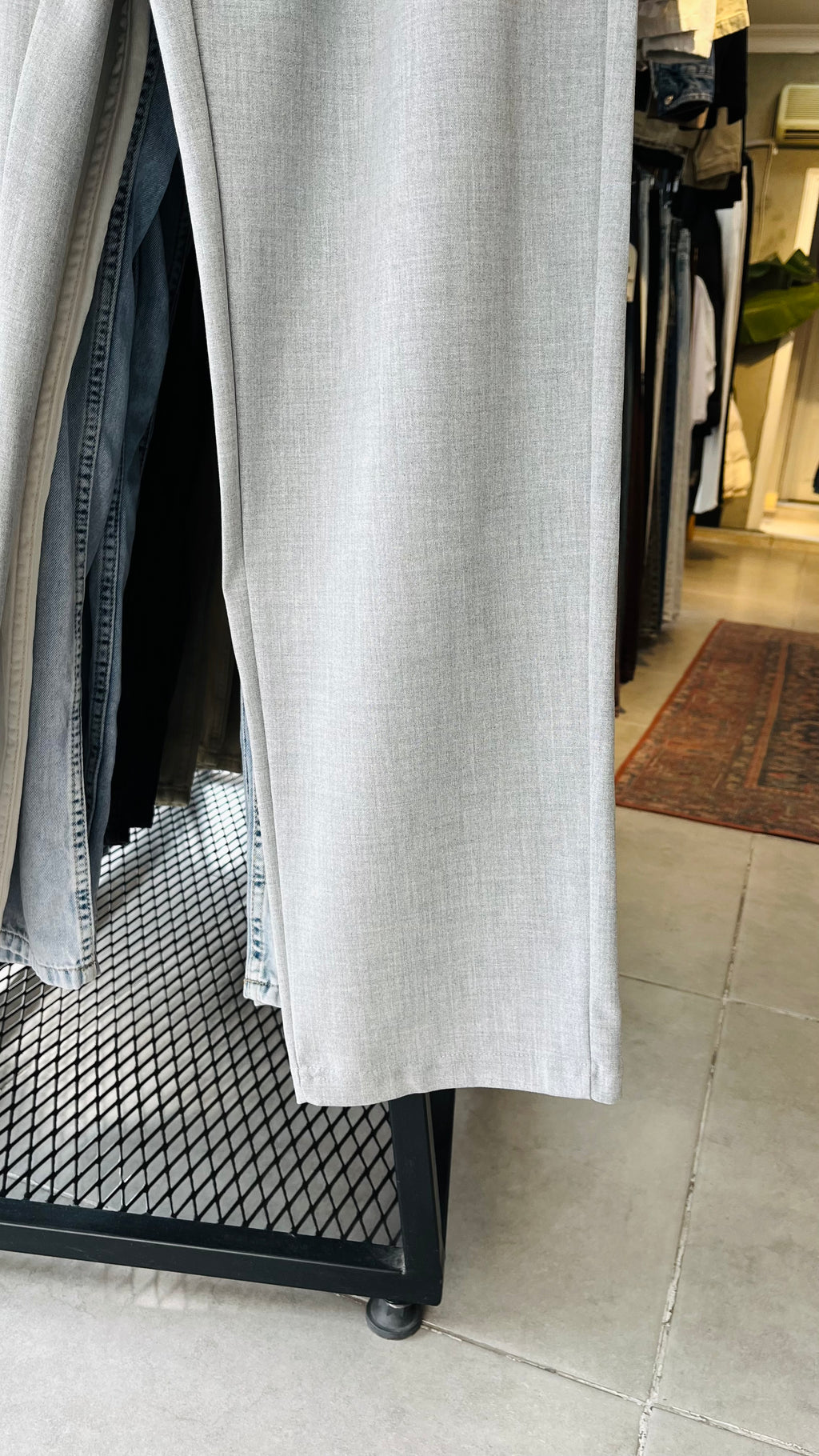 Baggy Gri Kumaş Pantolon 6170