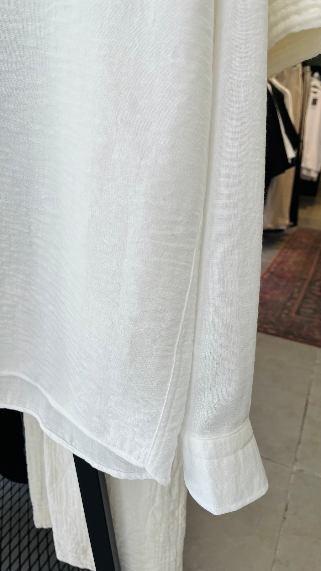 Oversize Beyaz Uzun Kollu Gömlek - Beyaz 5374