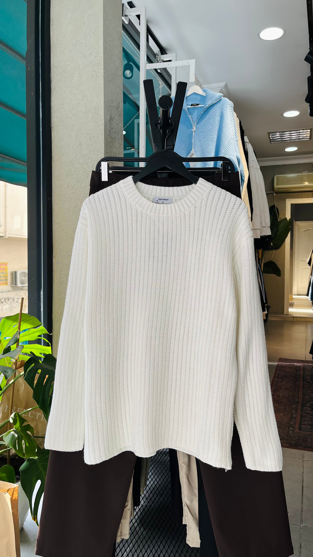 Beyaz Triko Kazak 7035