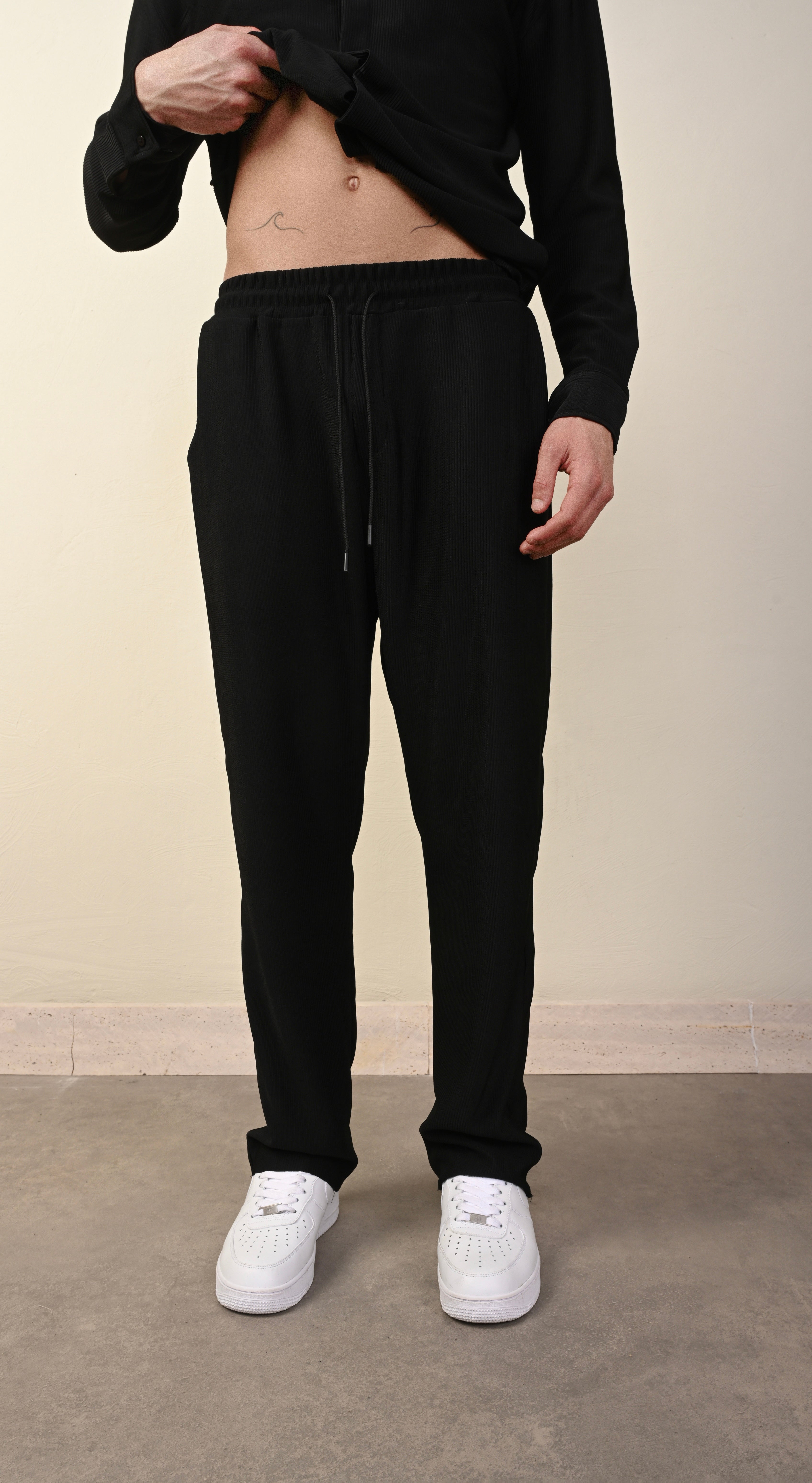 Baggy Fitilli Pantolon - Siyah 6141