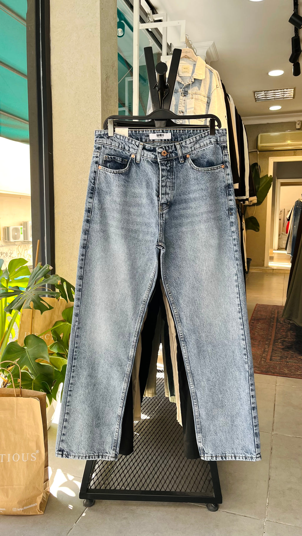 Baggy Açık Mavi Yıkamalı Jean 3324