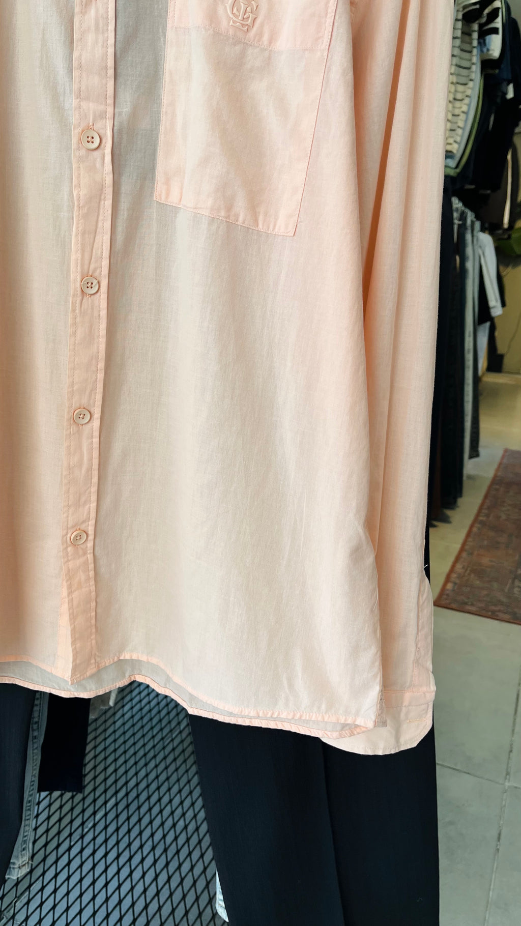 Oversize Yavruağzı Uzun Kollu Gömlek 5462