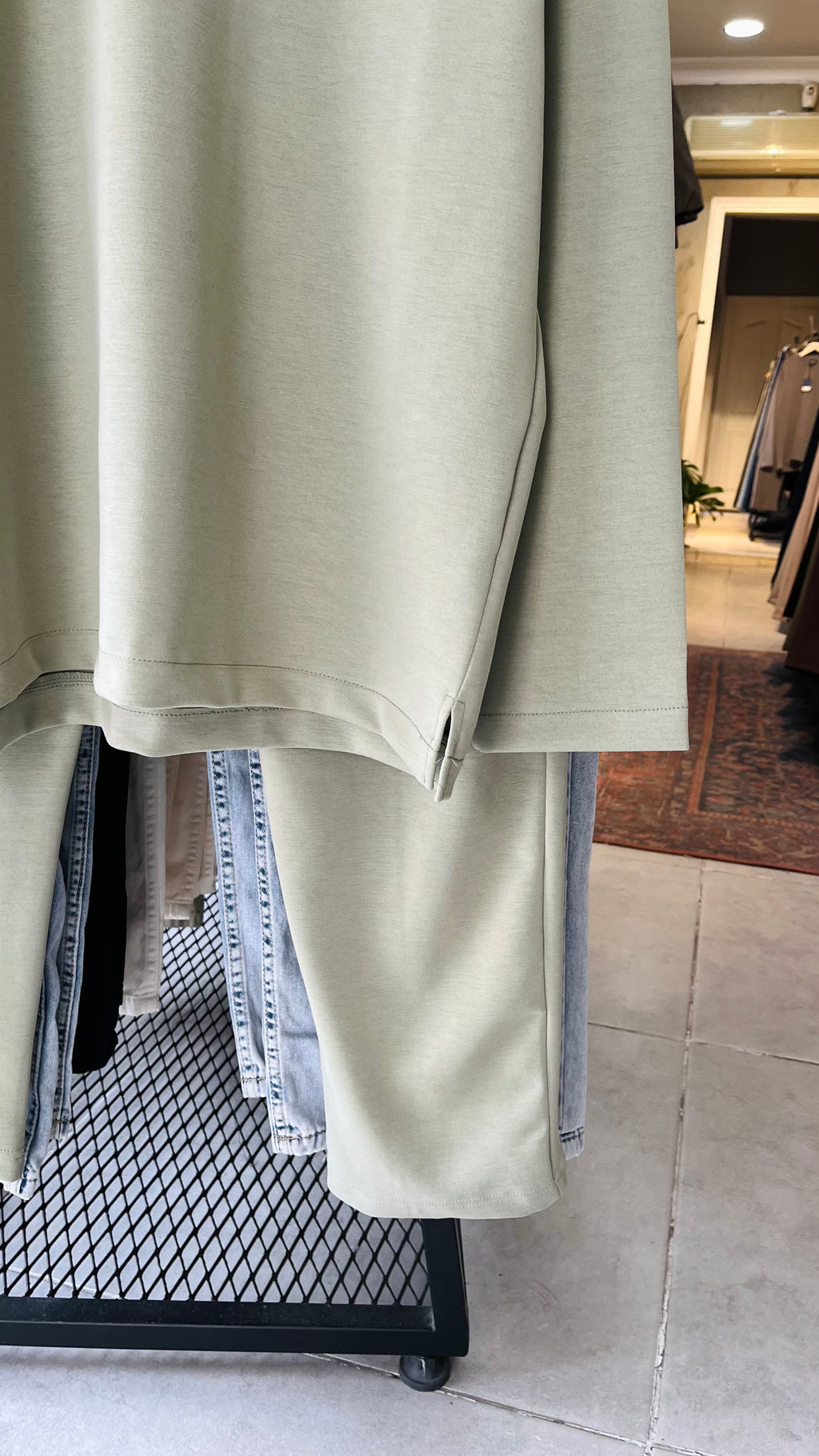 Oversize Modal Kumaş Yeşil Takım 1007