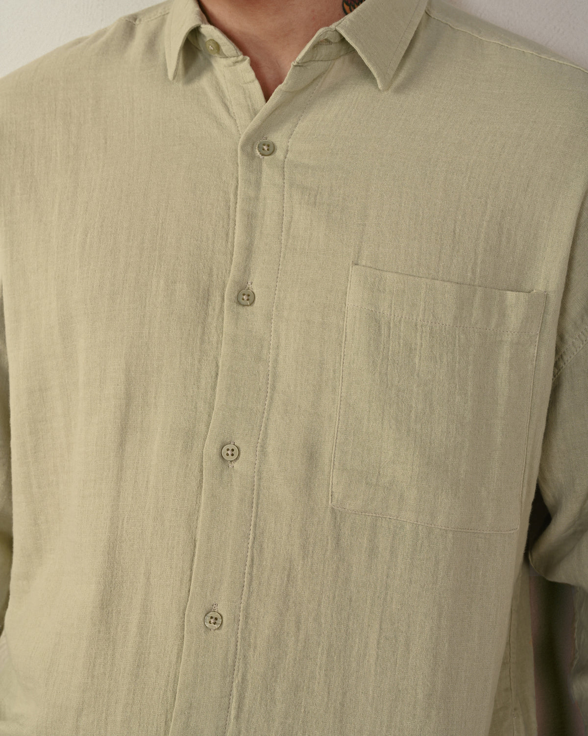 Oversize Çağla Yeşili Müslin Kumaş Gömlek 5521