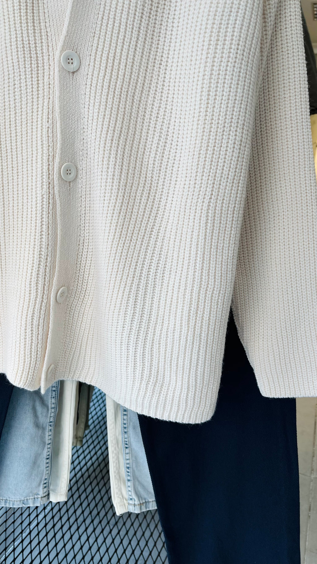 Oversize Bej Yakalı Hırka 7054