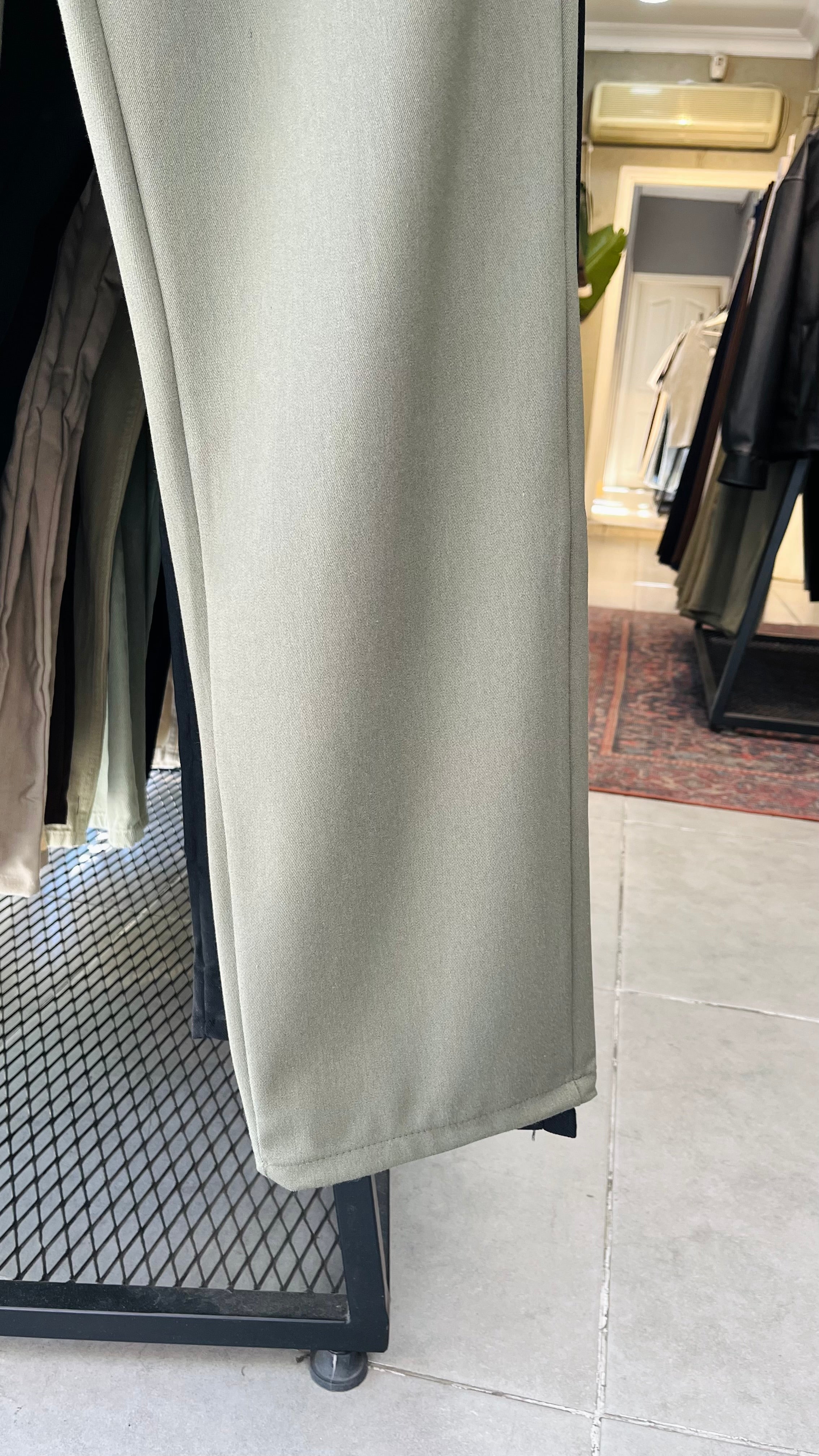 Baggy Haki Kalın Kumaş Pantolon 6152