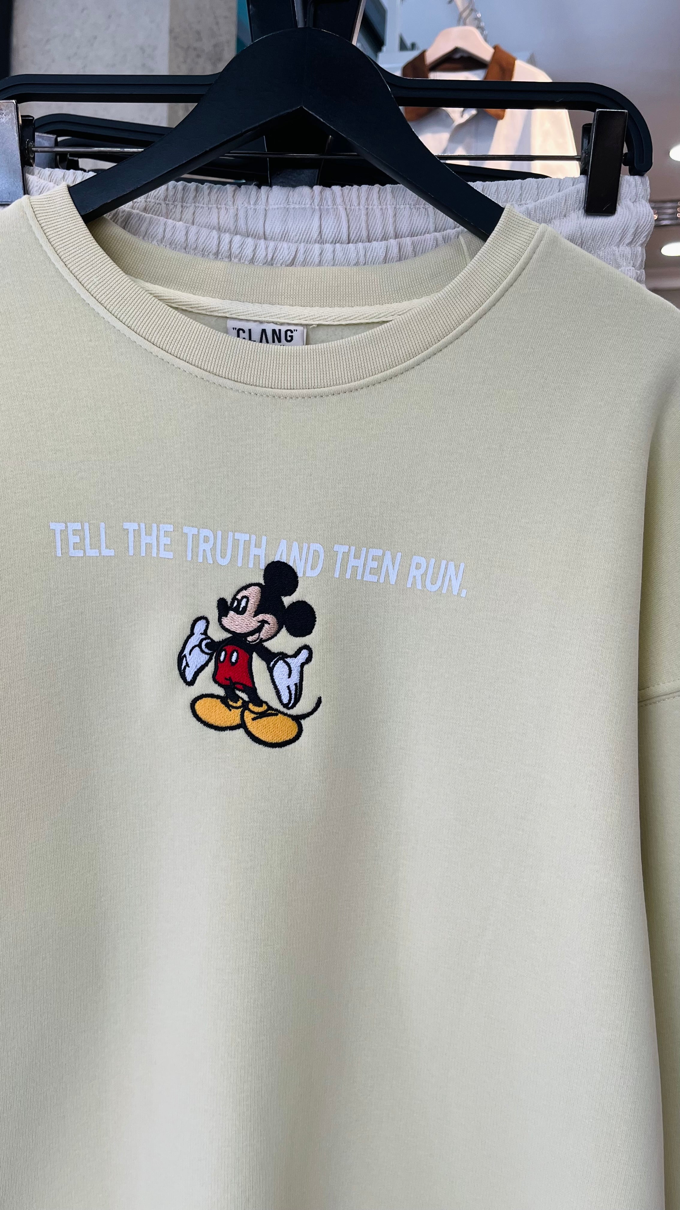 Oversize Yeşil Nakış Detaylı Sweatshirt 5010