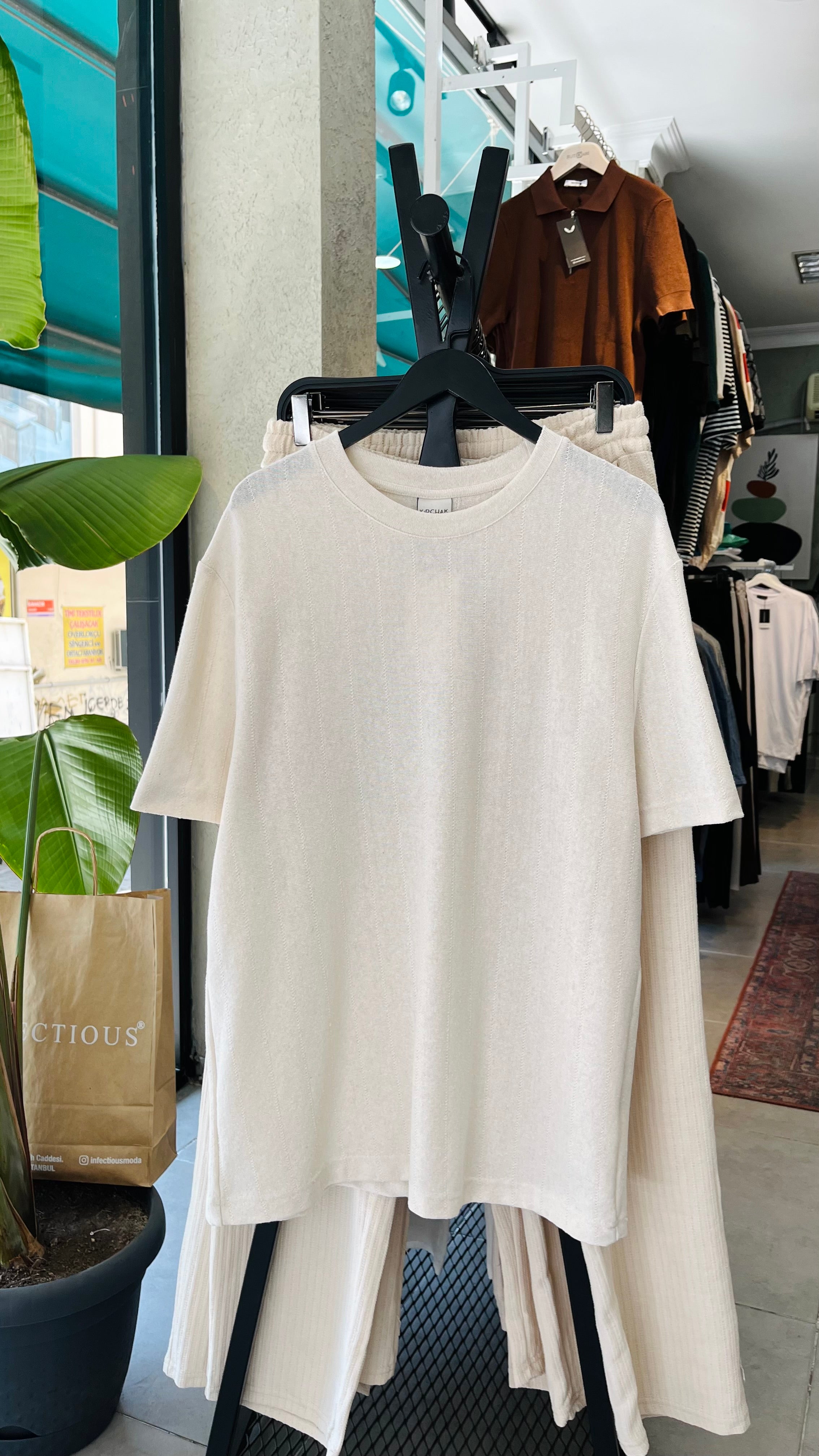 Oversize Bej Tshirt – Bej 9292