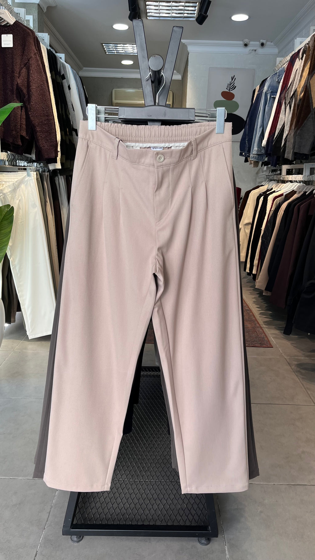 Baggy Bej Kalın Kumaş Pantolon 6251