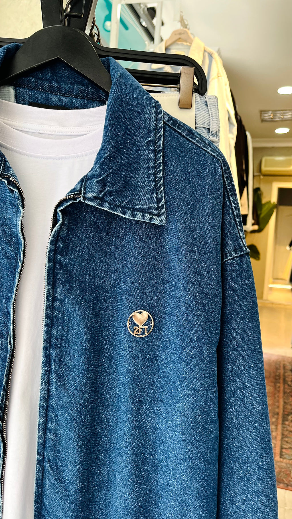 Oversize Beli Lastikli Mavi Kot Ceket 2027