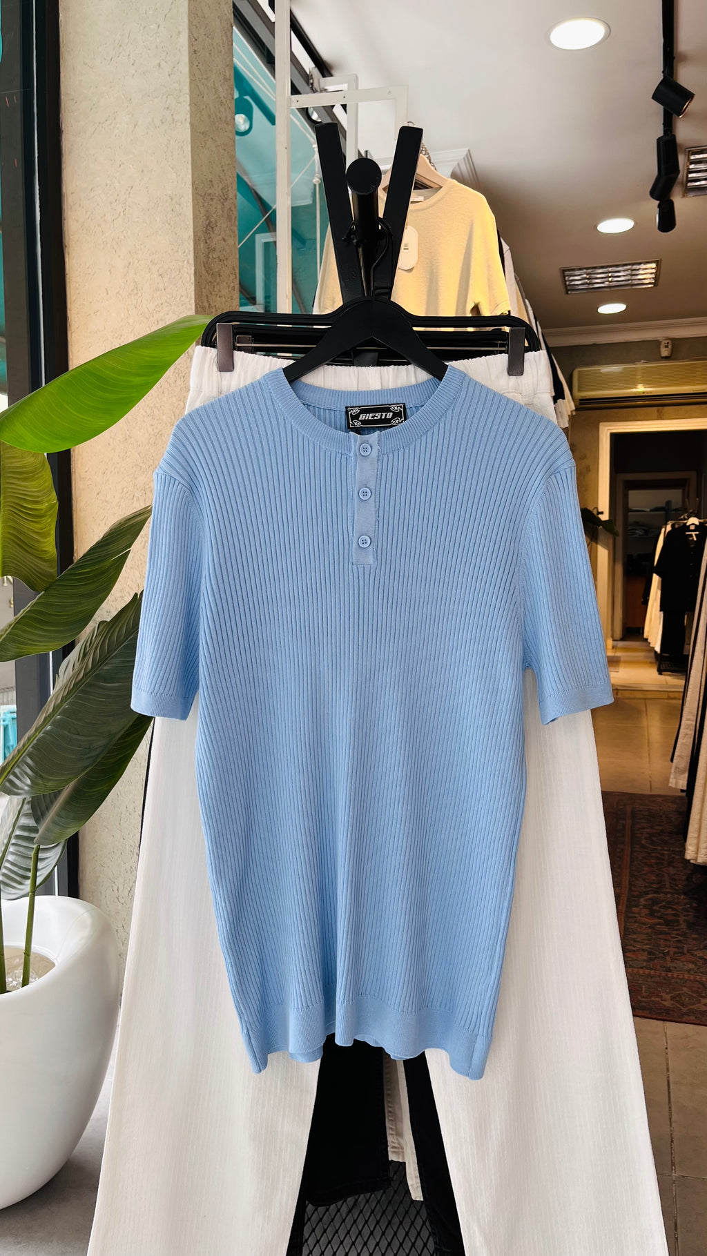 Bebe Mavisi Yarım Patlı Triko Tshirt 9449