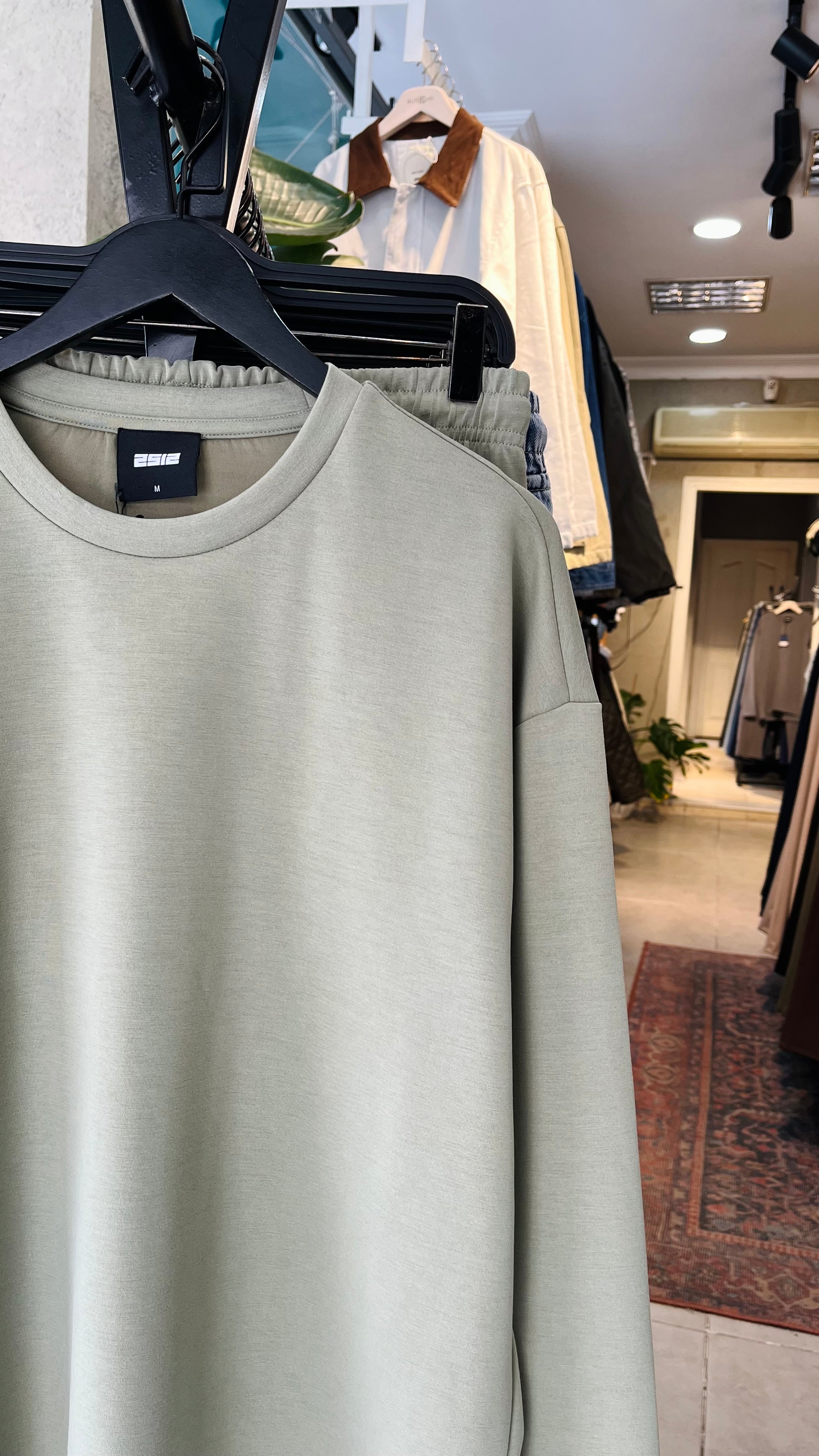 Oversize Modal Kumaş Yeşil Takım 1007