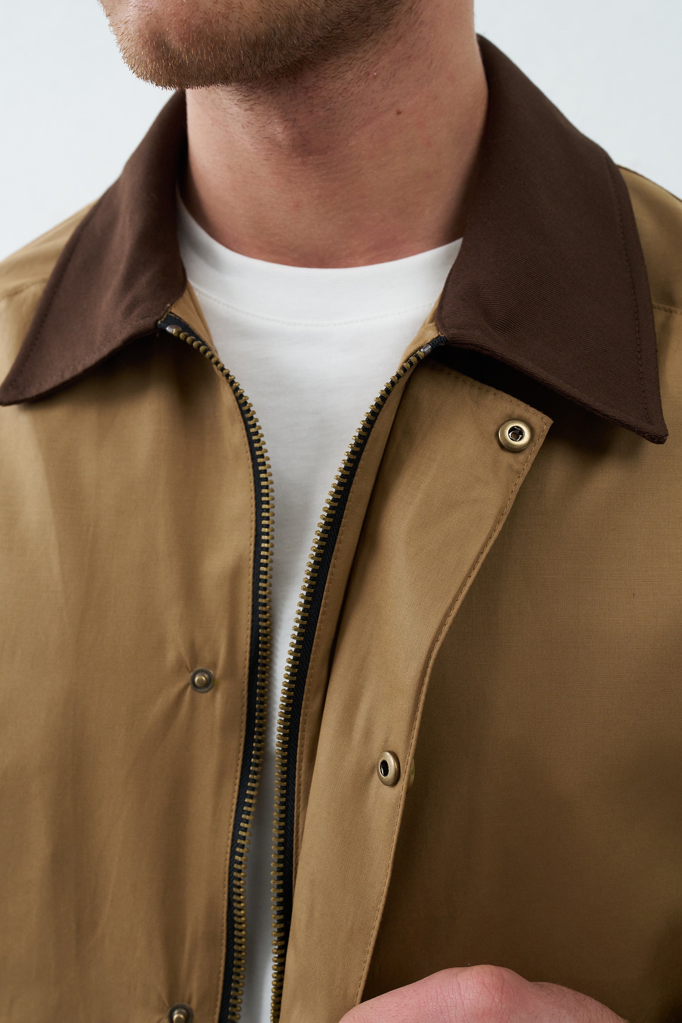 Bej Yaka Kahve Mevsimlik Ceket 2060