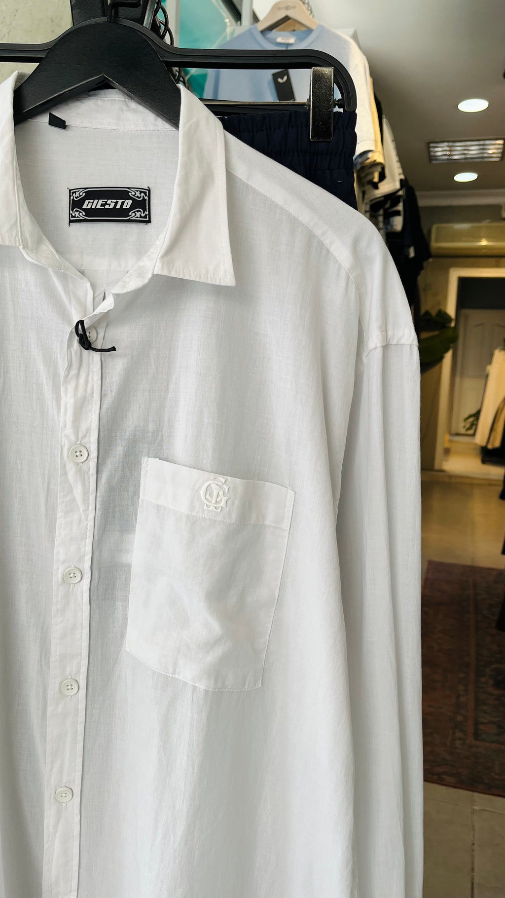 Oversize Beyaz Uzun Kollu Gömlek 5464