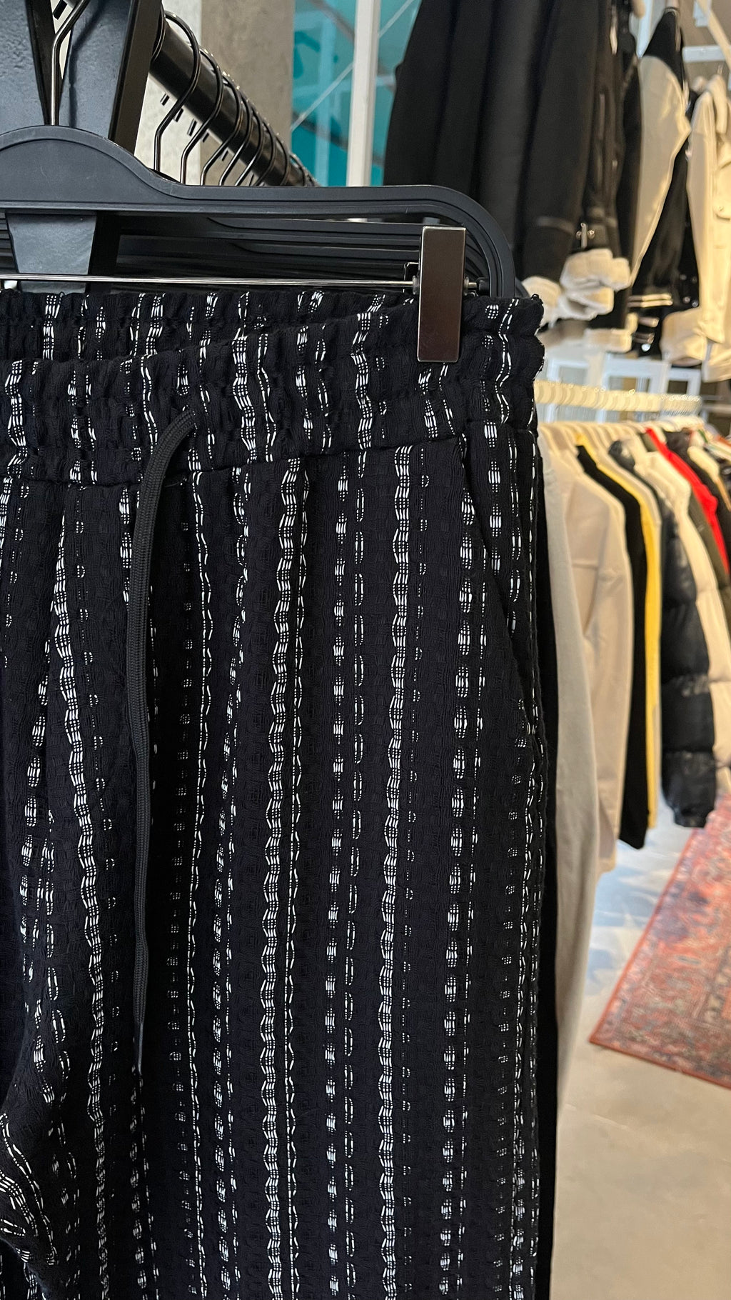 Erkek Bohem Şeritli Baggy Pantolon - Siyah 6086