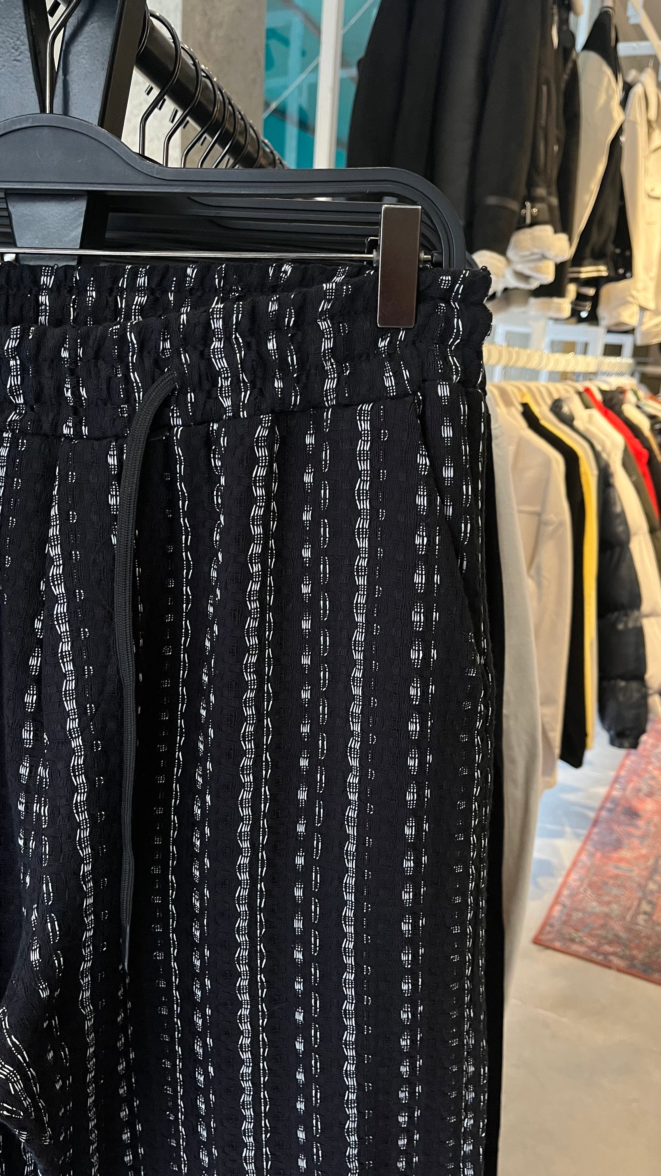 Erkek Bohem Şeritli Baggy Pantolon - Siyah 6086