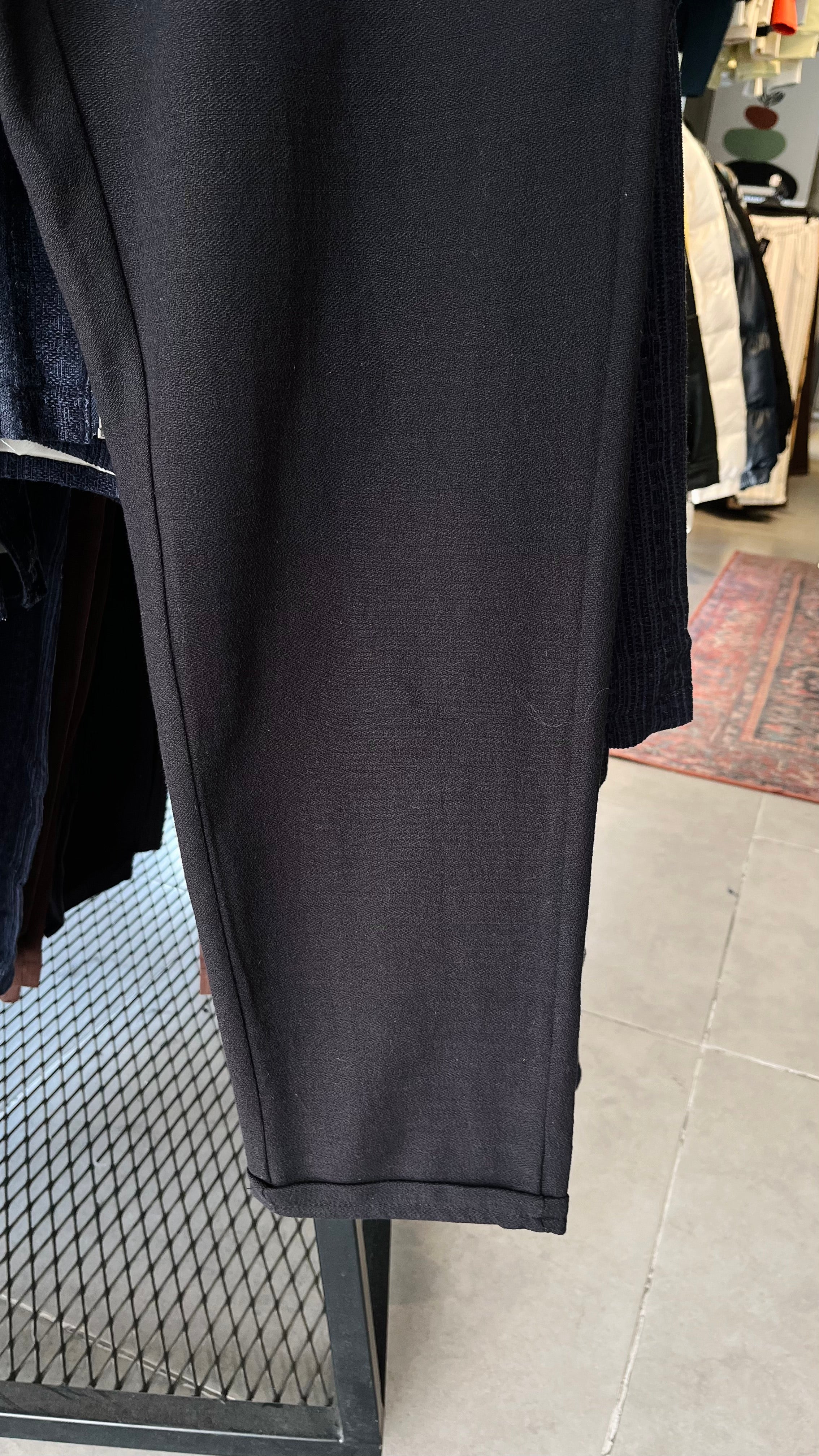 Erkek Rahat Kalıp Keten Pantolon - Siyah 6089