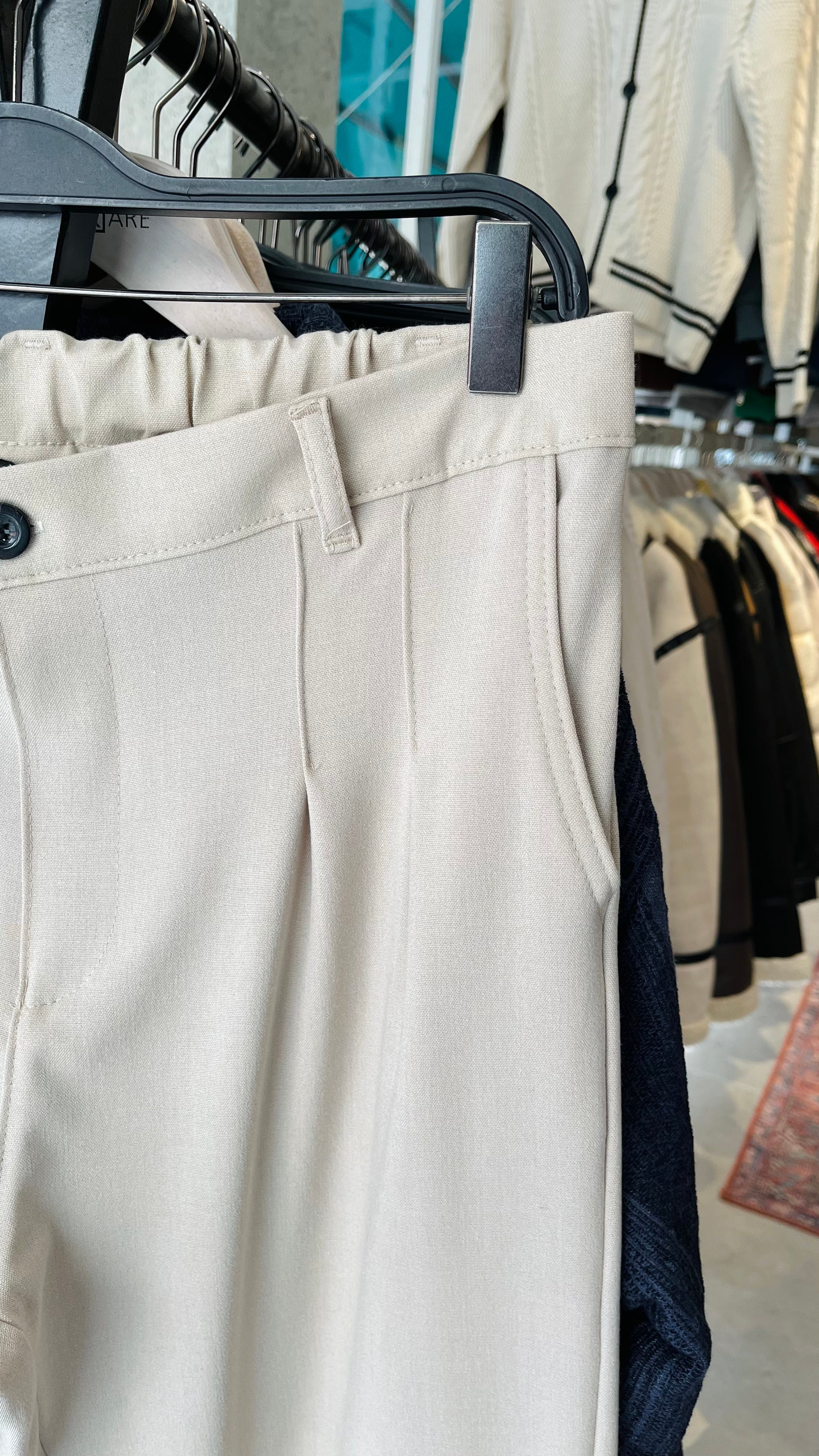 Erkek Baggy Kumaş Pantolon - Bej 6090