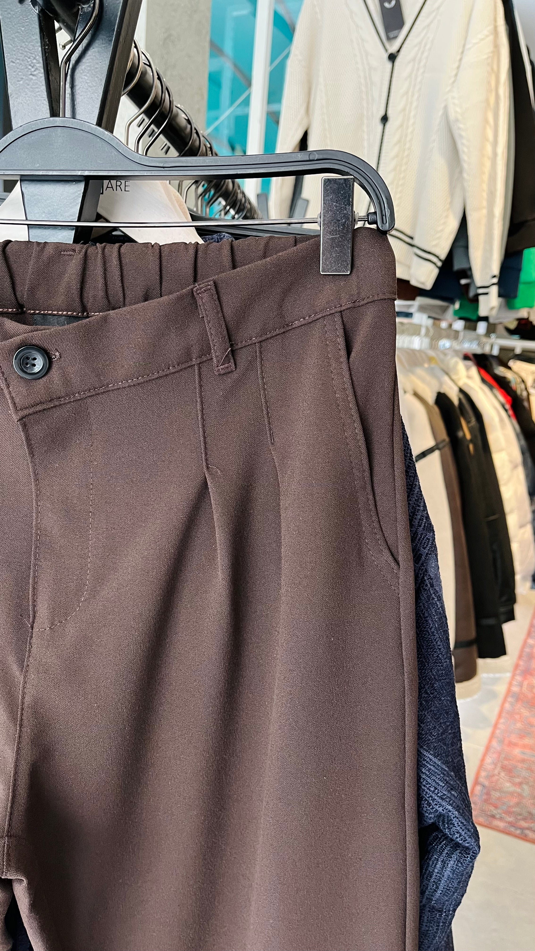 Erkek Baggy Kumaş Pantolon - Kahverengi 6091