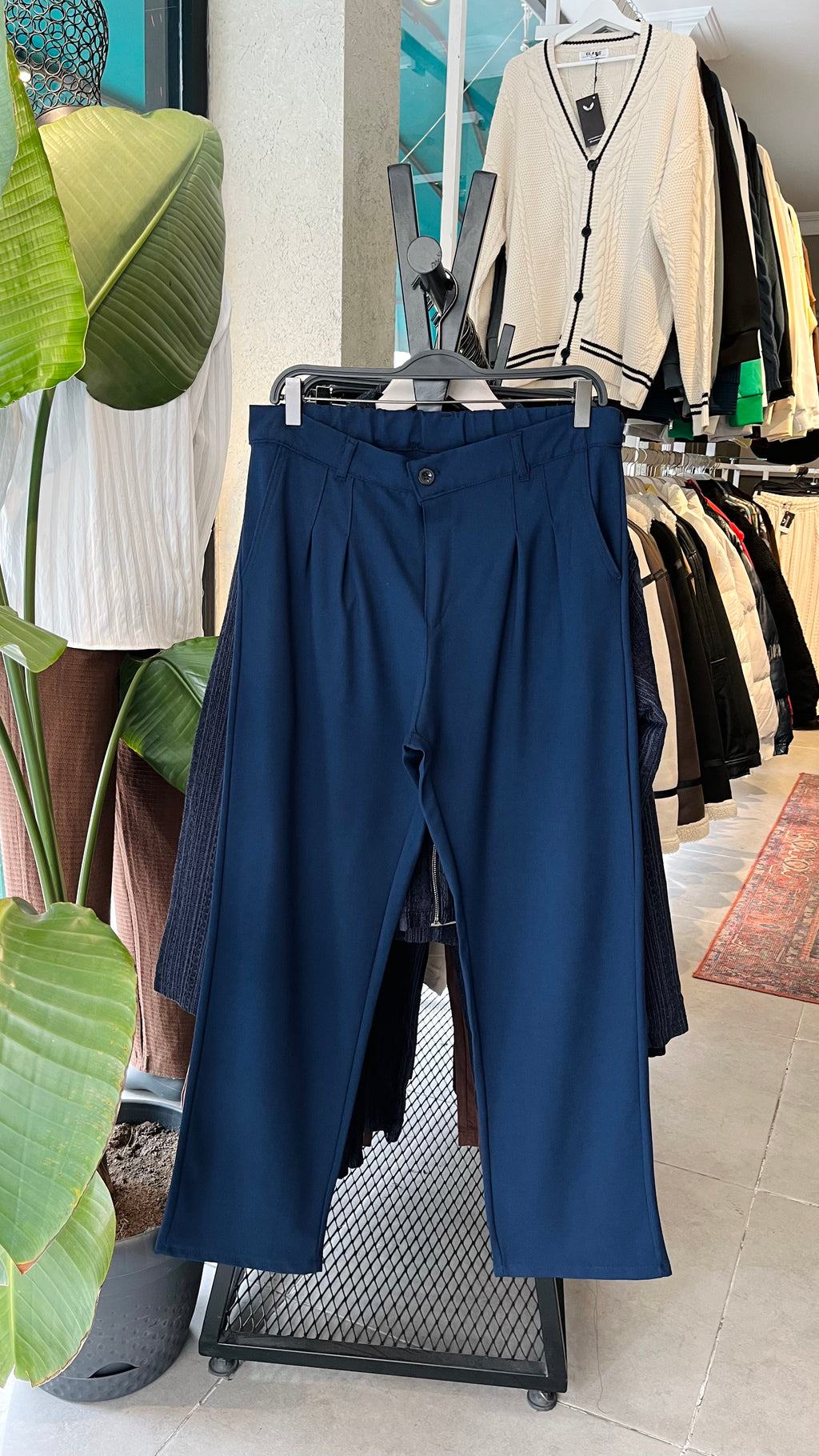 Erkek Baggy Kumaş Pantolon - Lacivert 6093