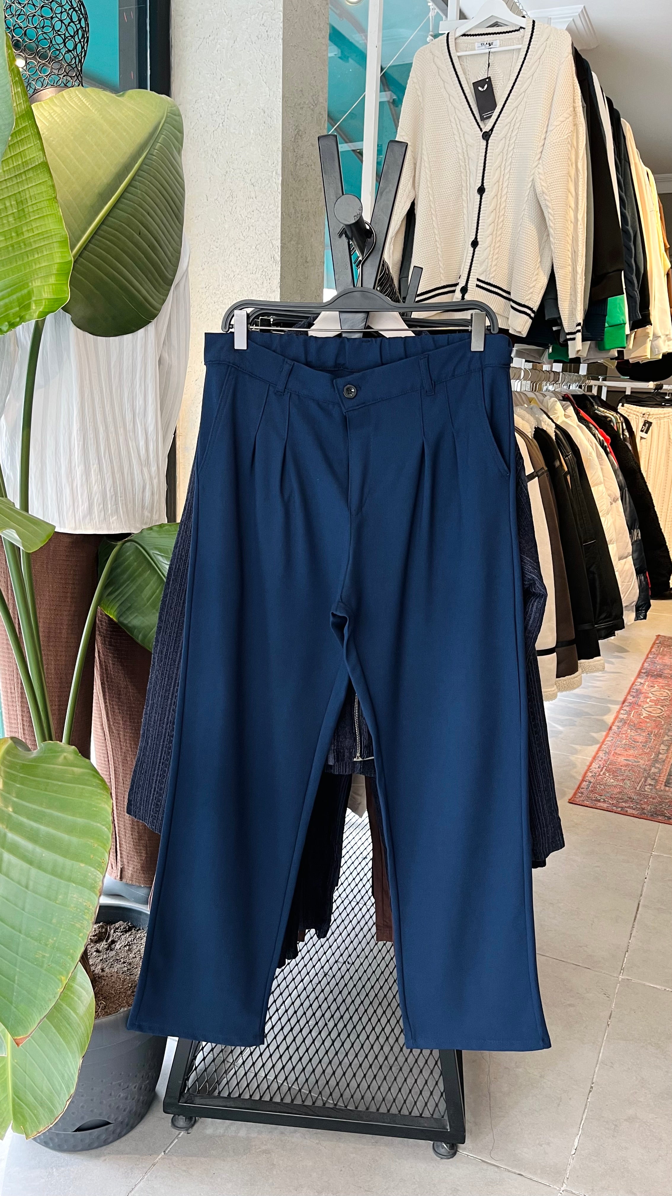 Erkek Baggy Kumaş Pantolon - Lacivert 6093