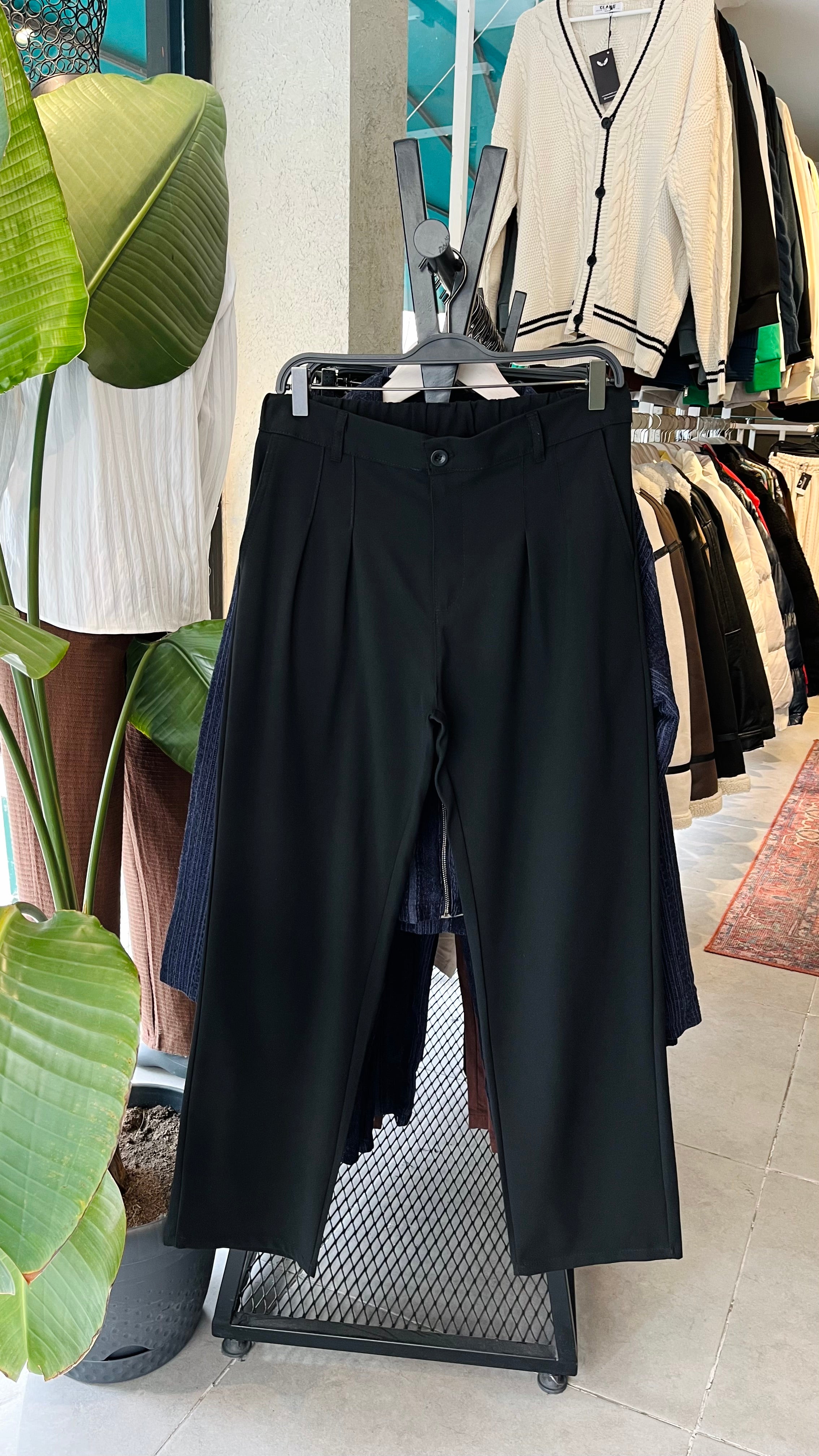 Erkek Baggy Kumaş Pantolon - Siyah 6094