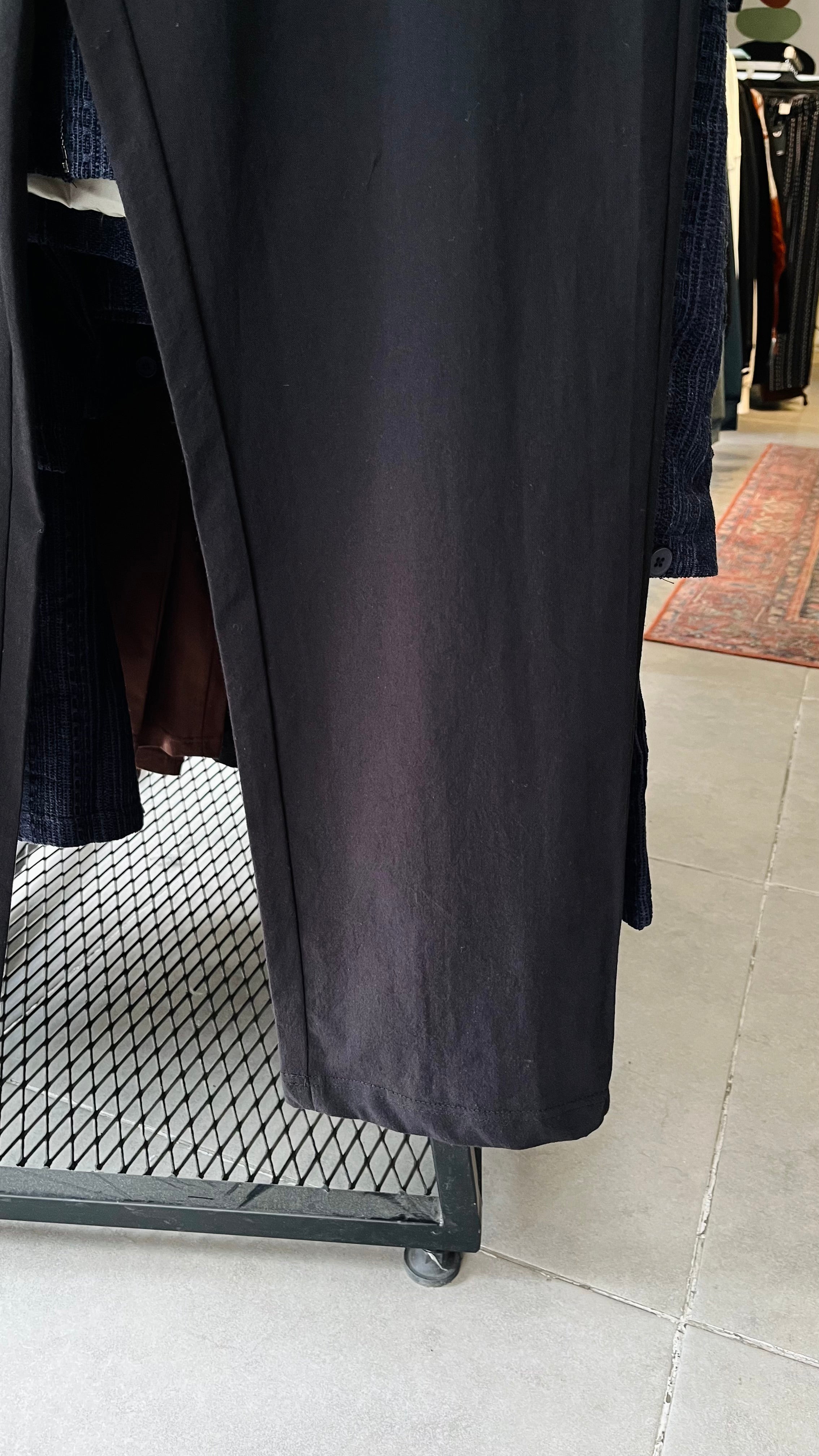 Erkek Baggy İpli Keten Pantolon - Siyah (Beyaz İpli) 6099
