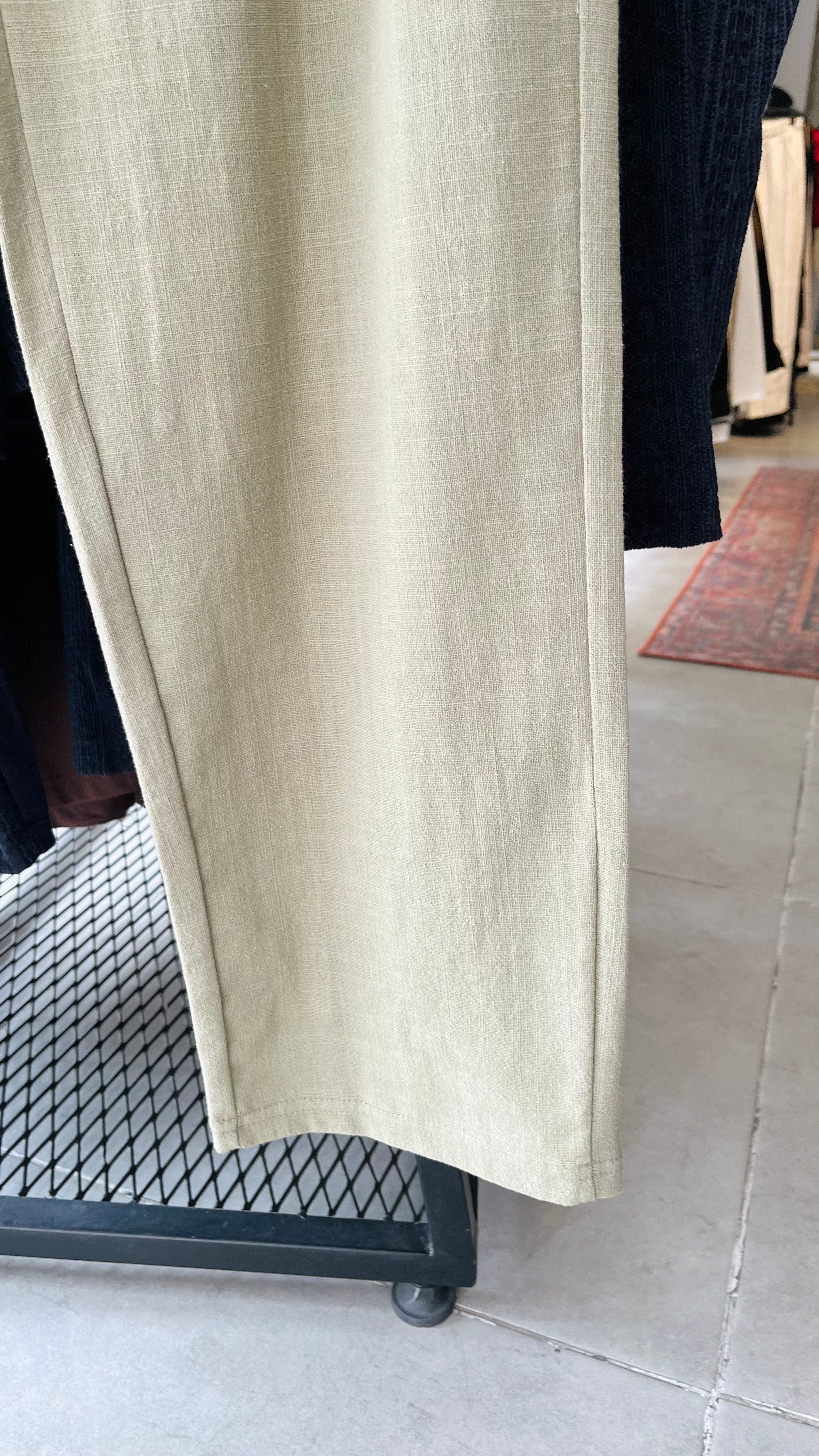 Erkek Baggy Keten Pantolon - Çağla Yeşili 6102