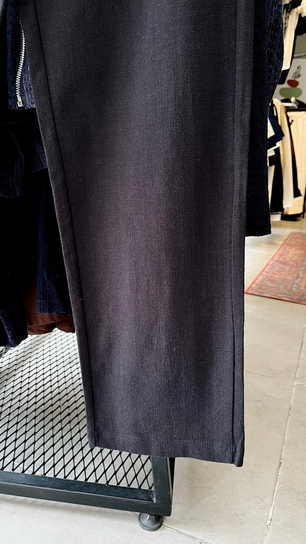 Erkek Baggy Keten Pantolon - Siyah 6103