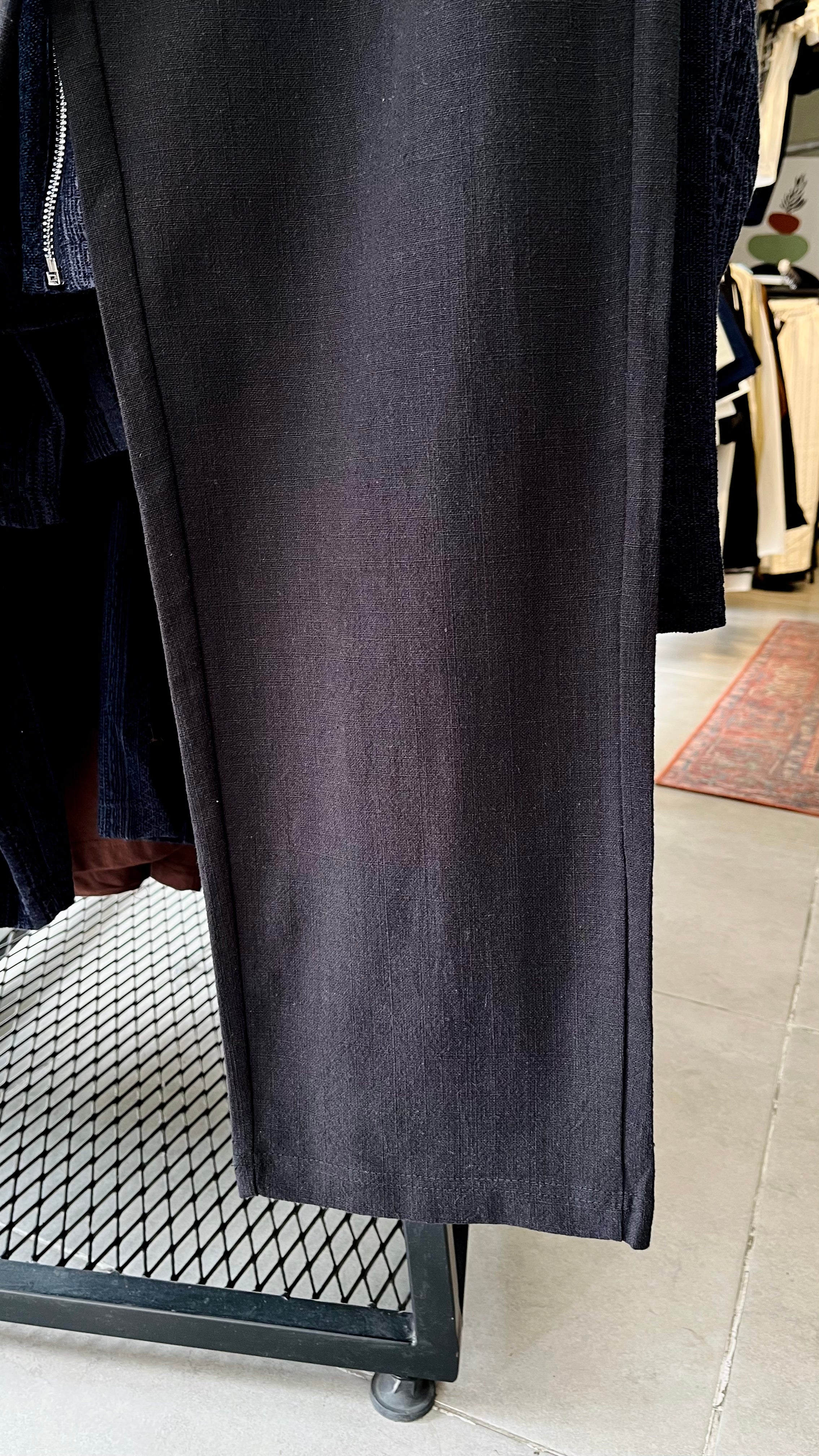 Erkek Baggy Keten Pantolon - Siyah 6103