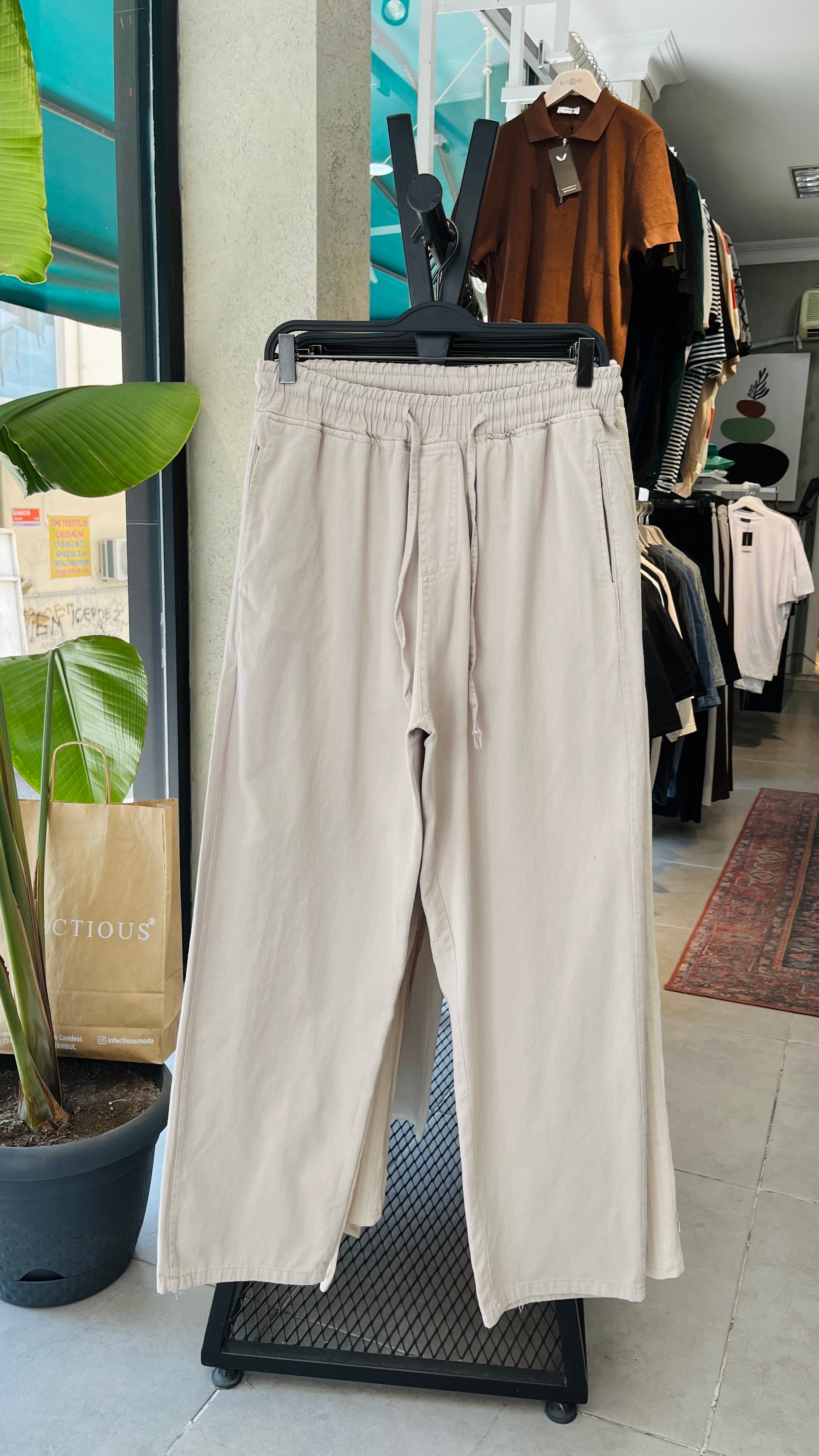 Erkek Gabardin Pantolon - Taş Rengi