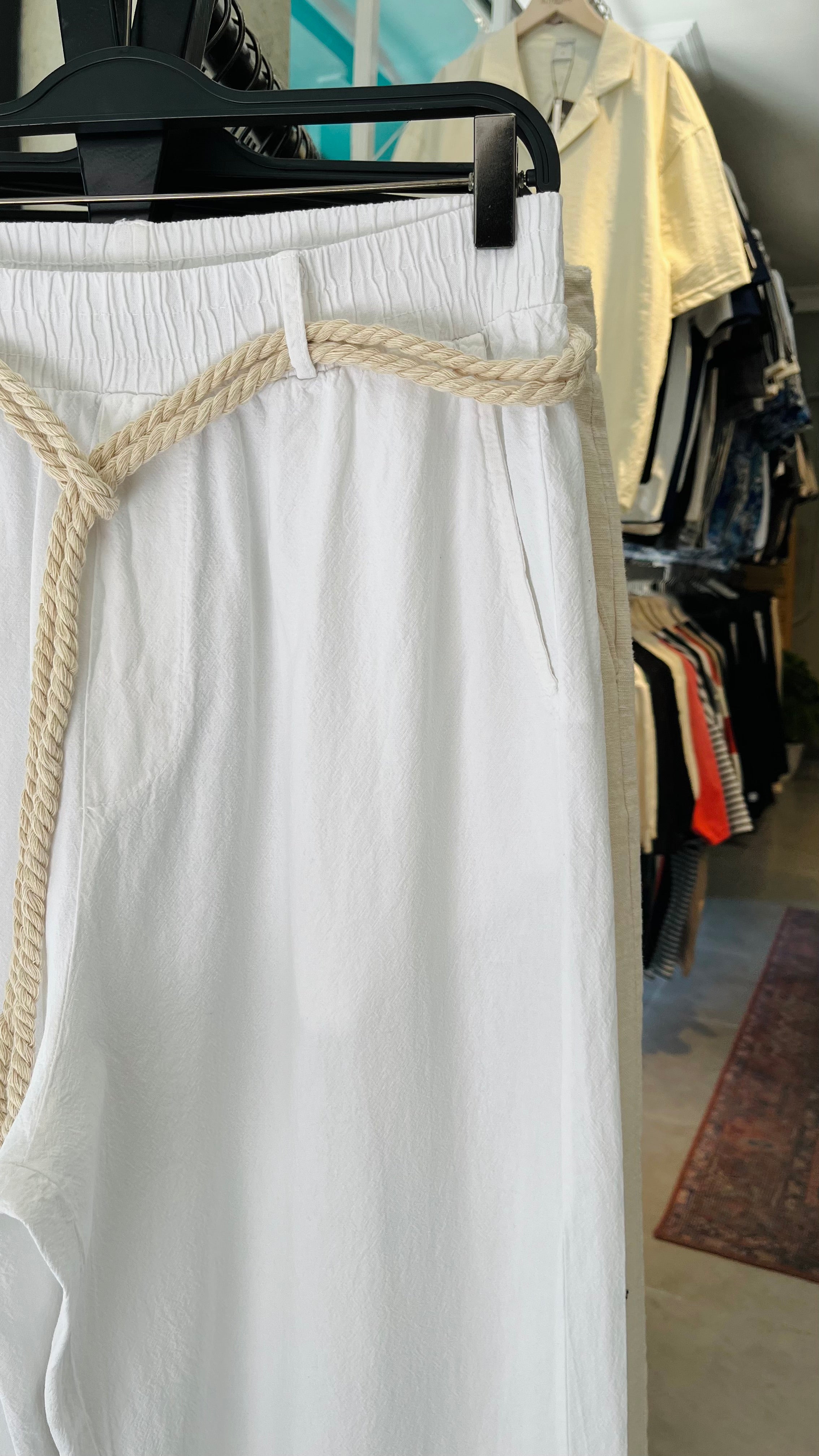 Beyaz  Ekstra Bol Baggy Pantolon 6129