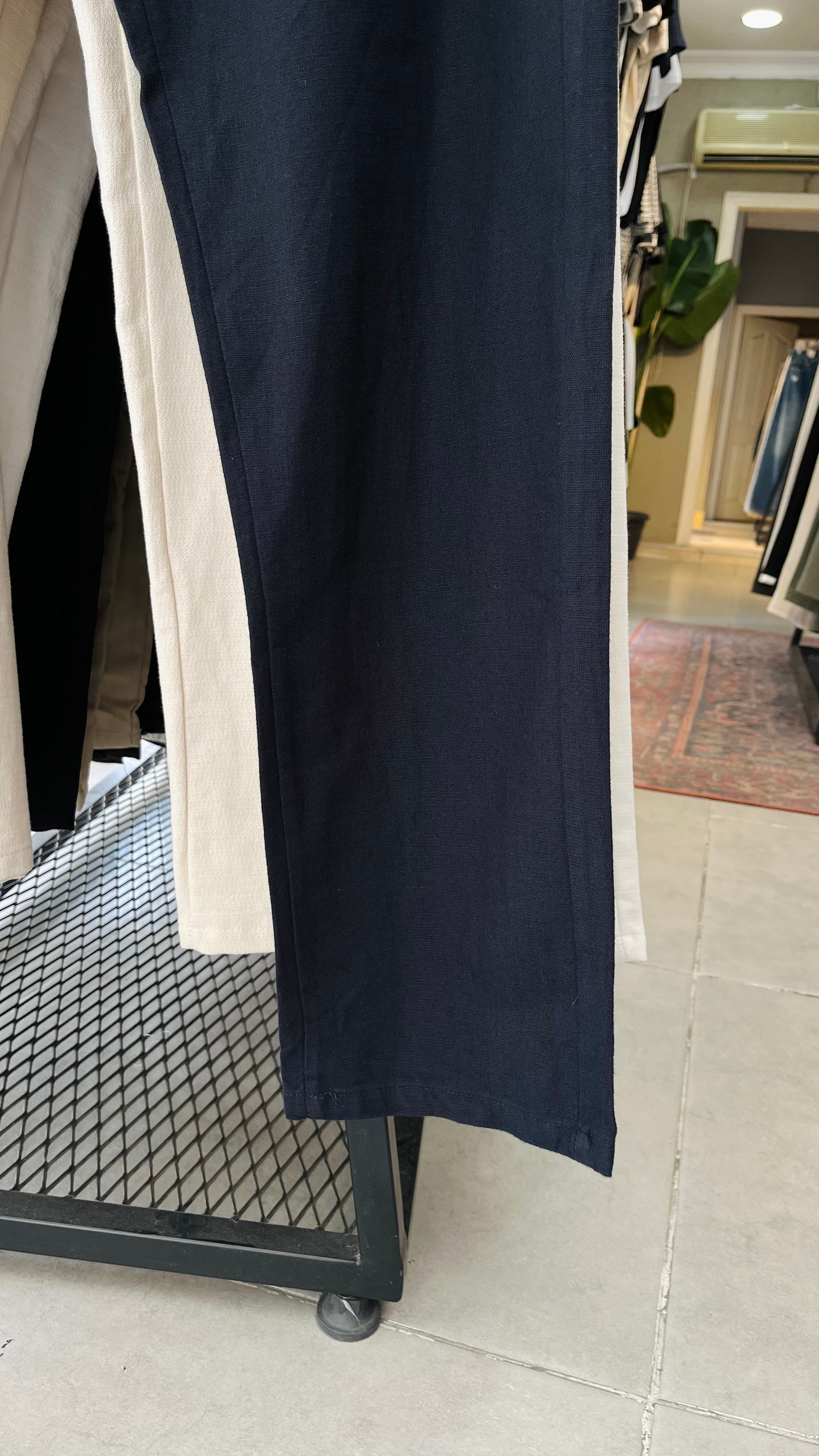 Erkek Baggy Keten Pantolon – Lacivert 6132