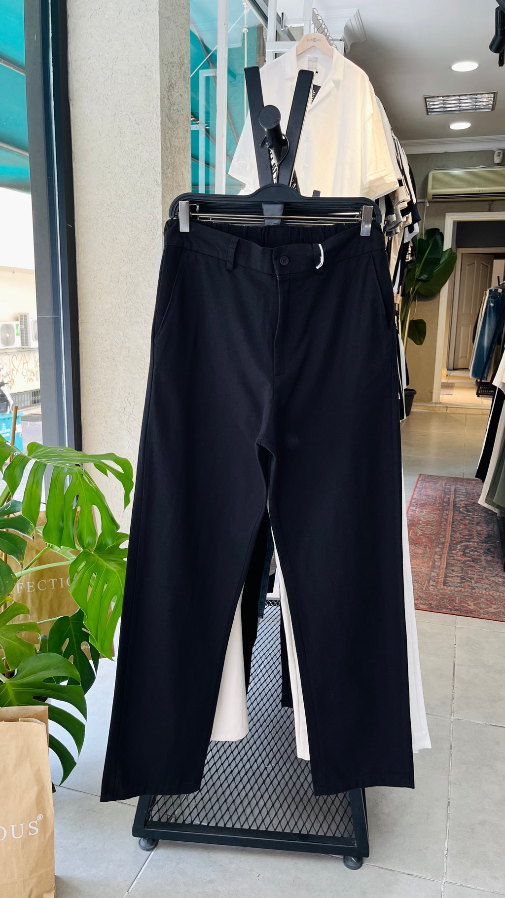 Erkek Baggy Keten Pantolon – Siyah 6134