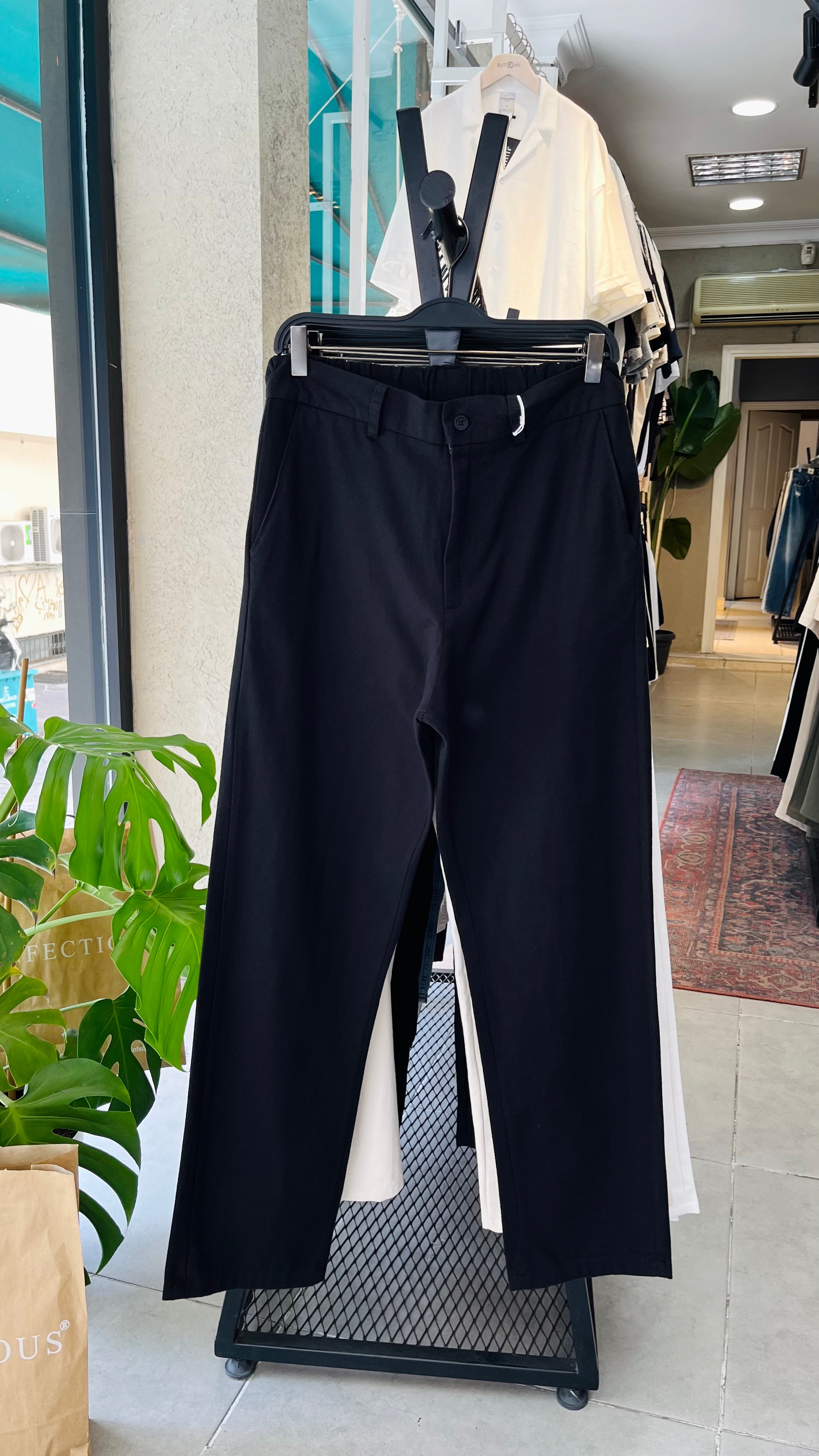 Erkek Baggy Keten Pantolon – Siyah 6134