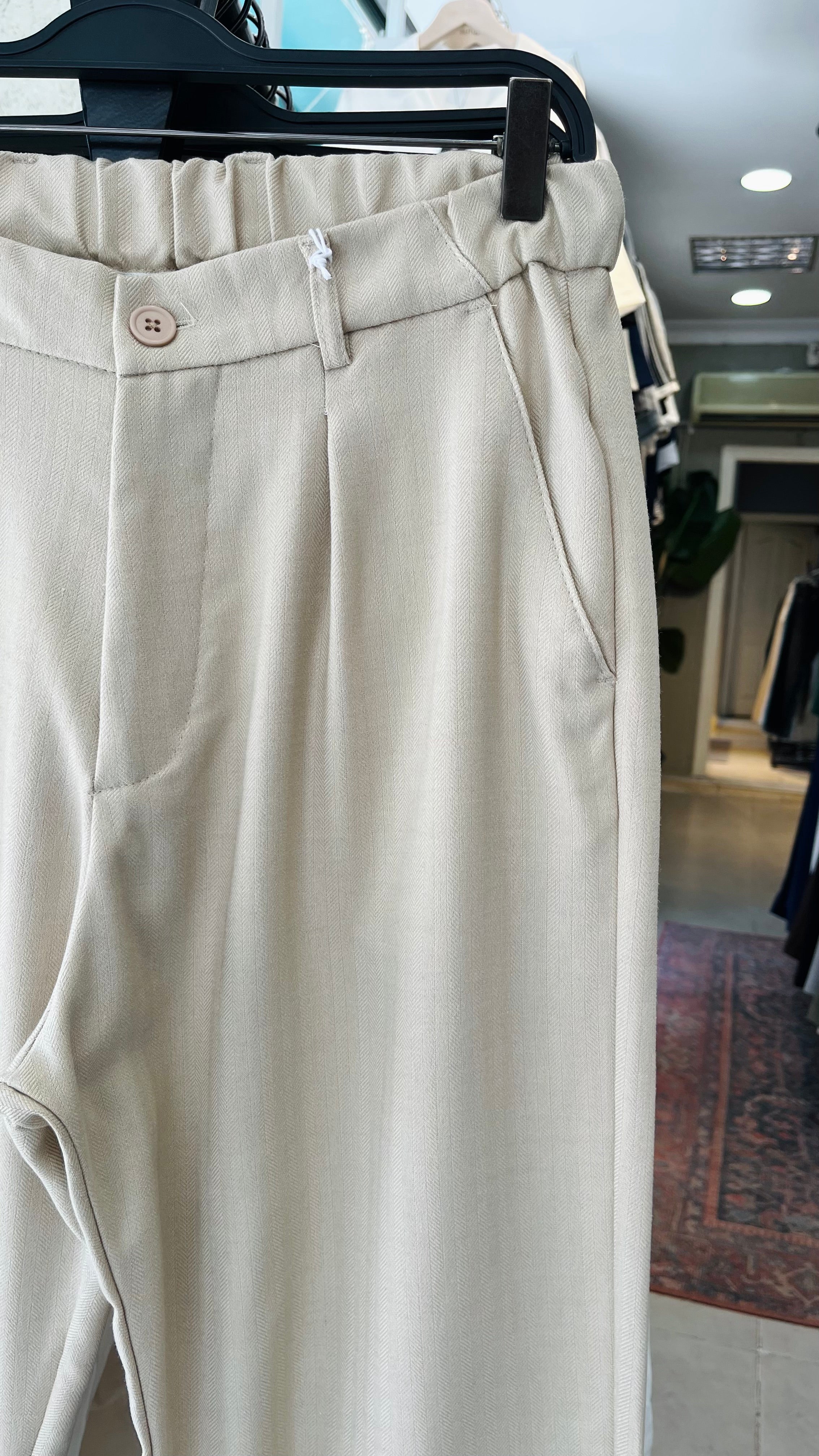 Erkek Baggy Pantolon – Bej Rengi 6136