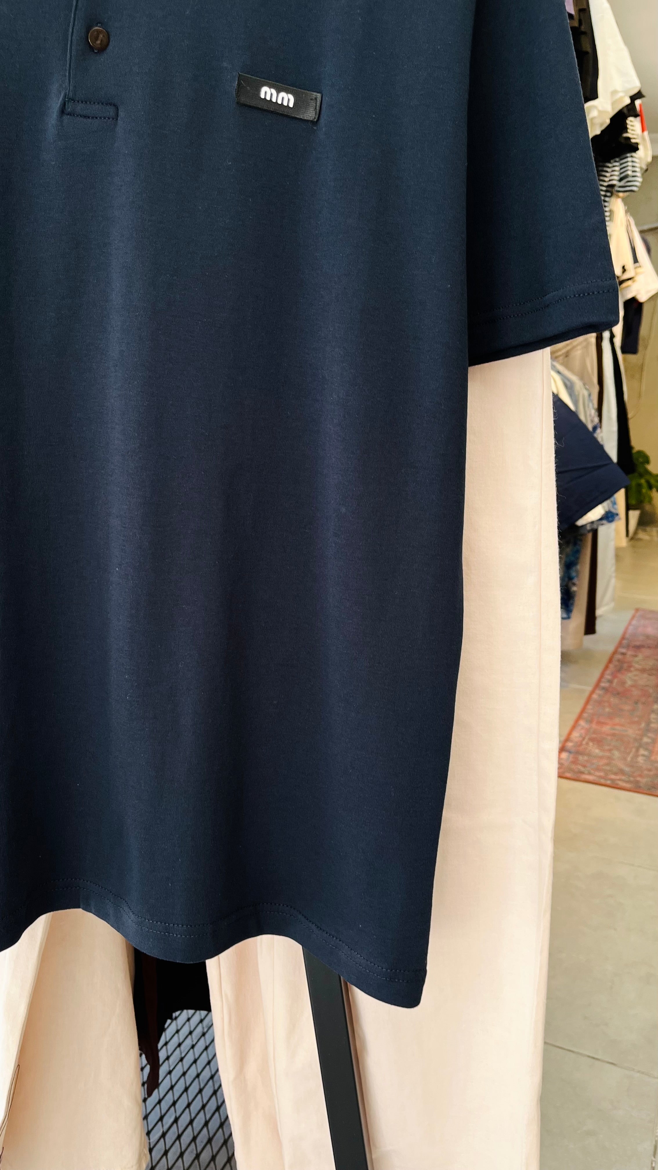 Oversize Lacivert mm Yakalı Tshirt – Lacivert 9303