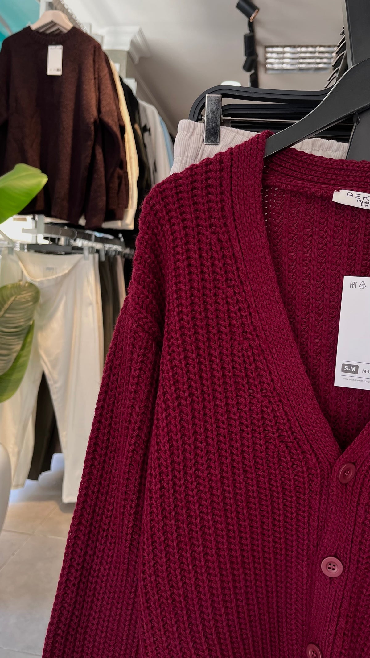 Bordo düğmeli hırka 5113
