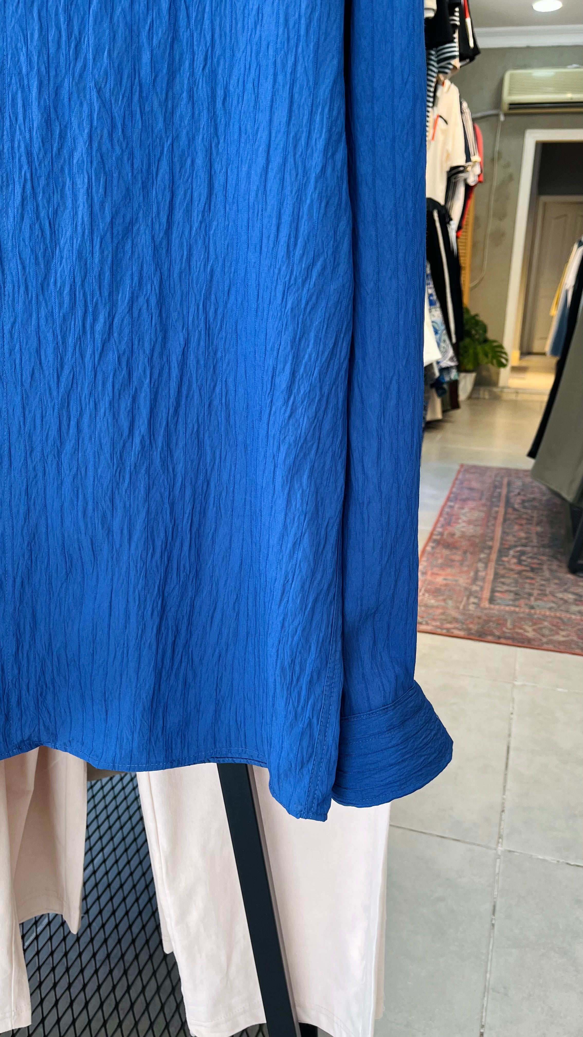 Oversize Lacivert Uzun Kollu Gömlek - Lacivert 5403