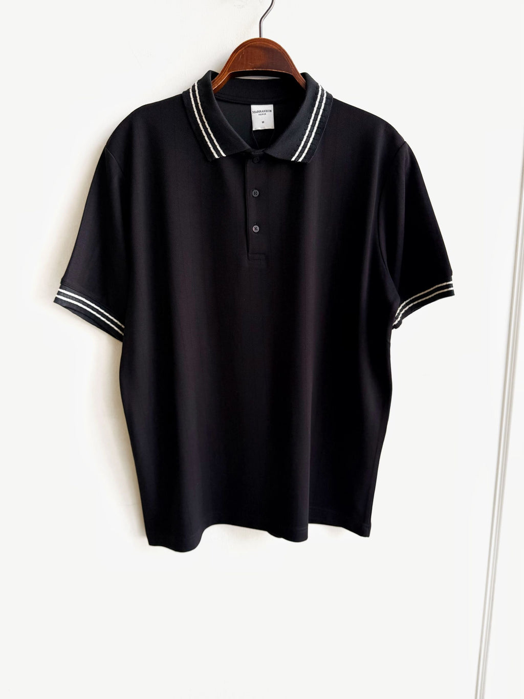Rahat Kalıp Yaka Detaylı Siyah Tshirt 9431
