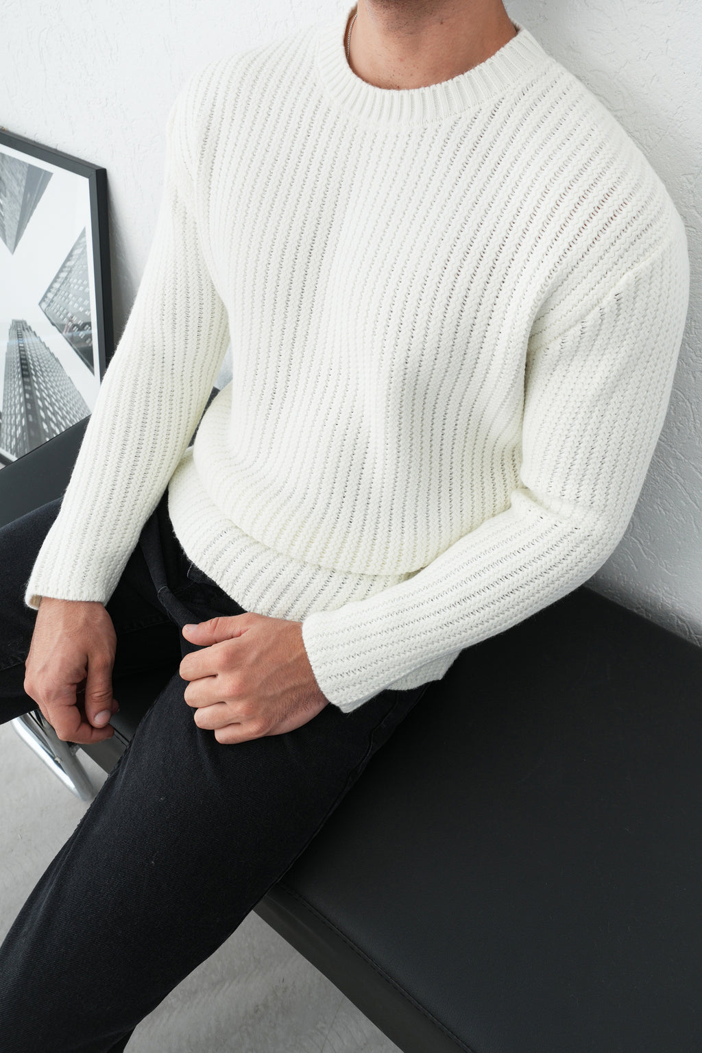 Beyaz Triko Kazak 7035